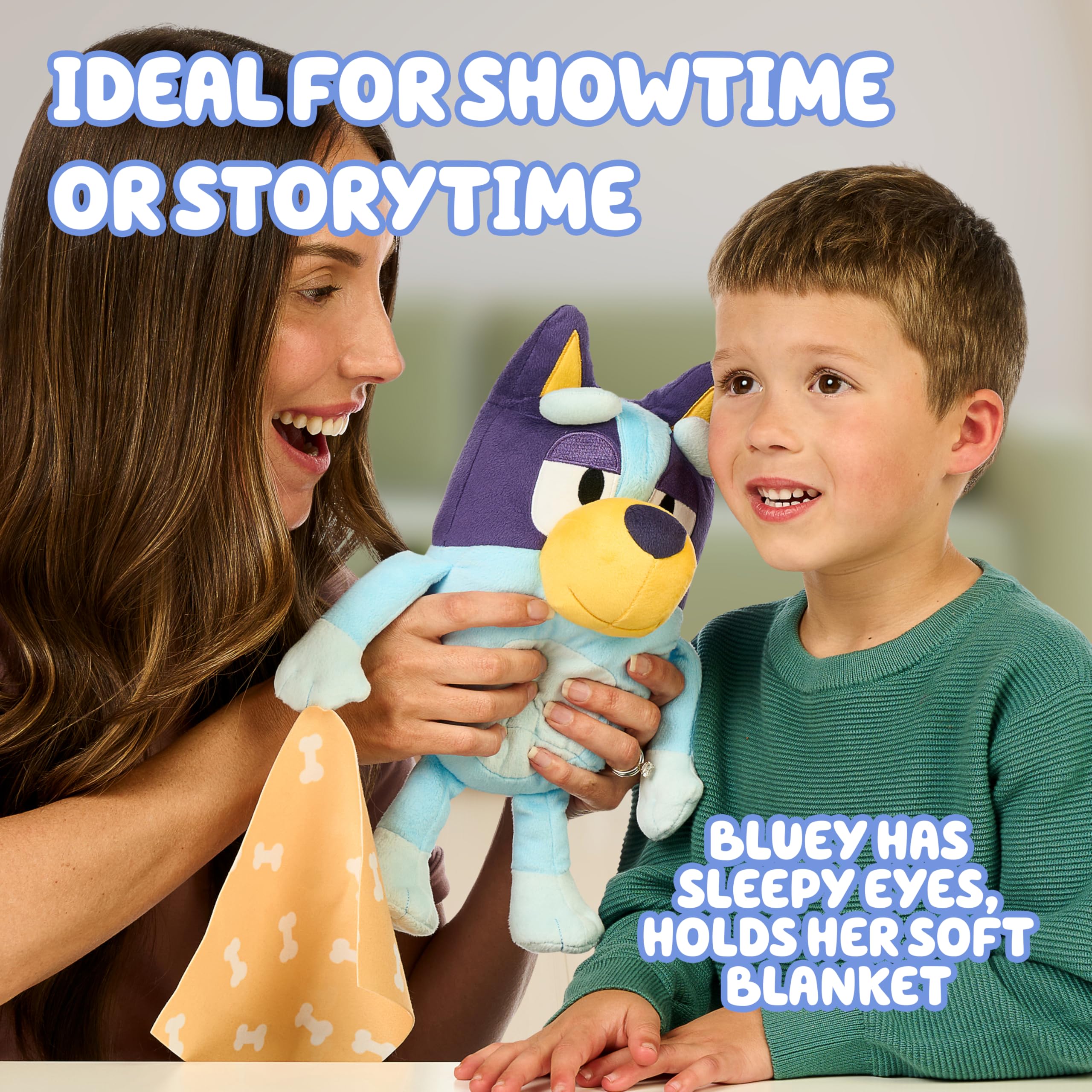 Bluey Sleepy Time 13 Inch Plush with Blanket - Press Tummy to Hear 7 Phrases & Theme Song 8