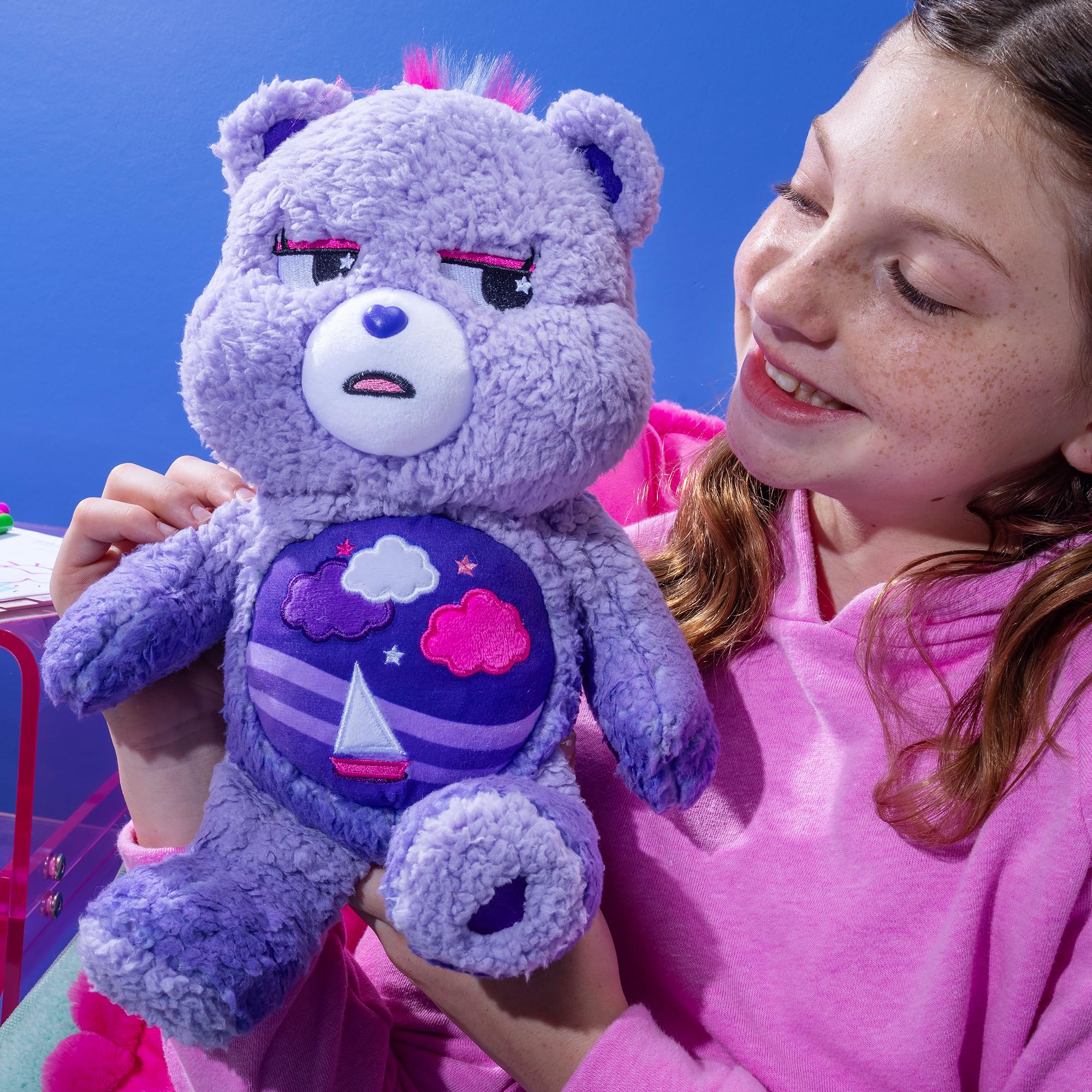 Care Bears Stormy Heart Bear 35cm Plush - Soft Eco-Friendly Toy with Belly Badge, Purple 7
