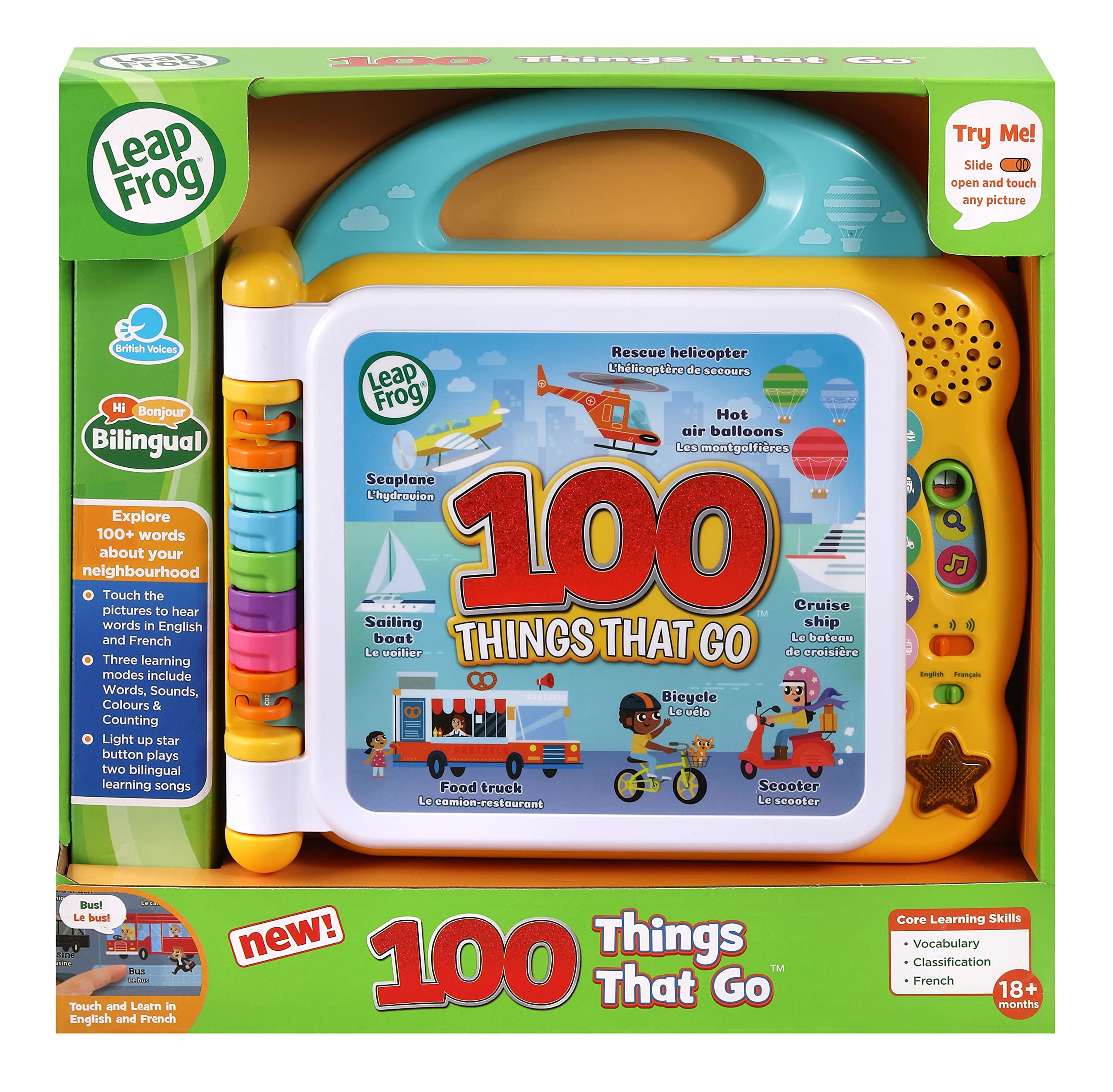 LeapFrog 100 Things That Go - Interactive Bilingual Learning Book for Toddlers 18M+ 10