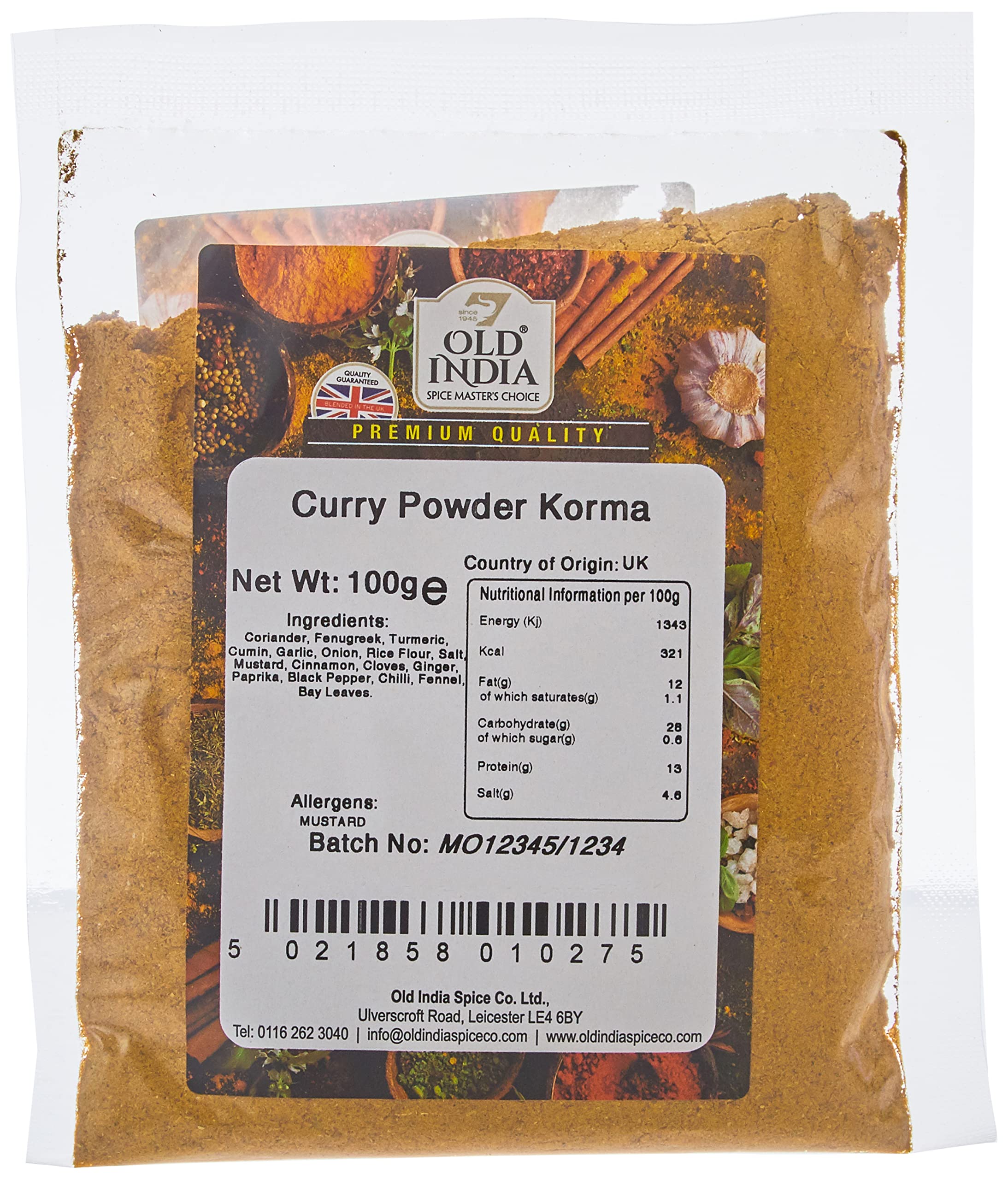 Old India Korma Curry Powder 100g - Natural Indian Seasoning Blend