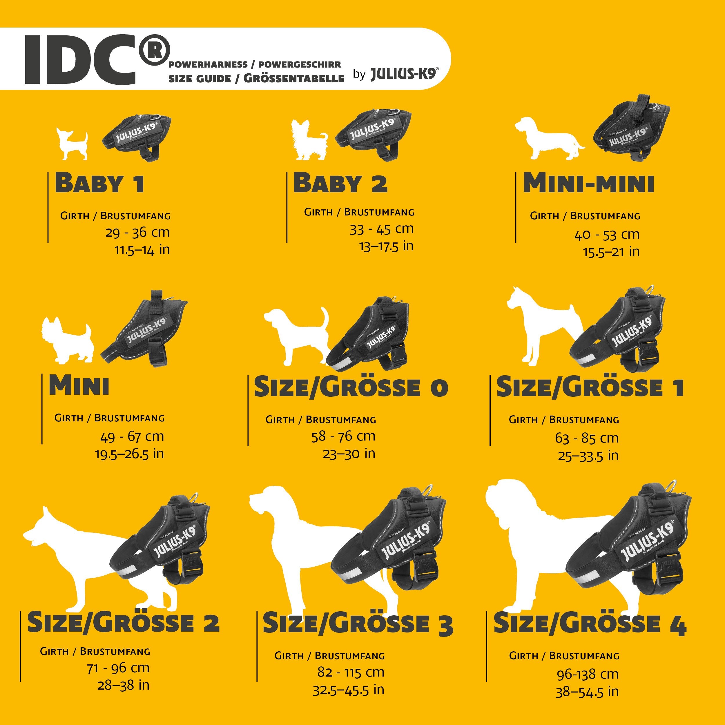 Julius-K9 IDC Powerharness Vest Harness - Size M/0, Black | Chest 58-76 cm 4