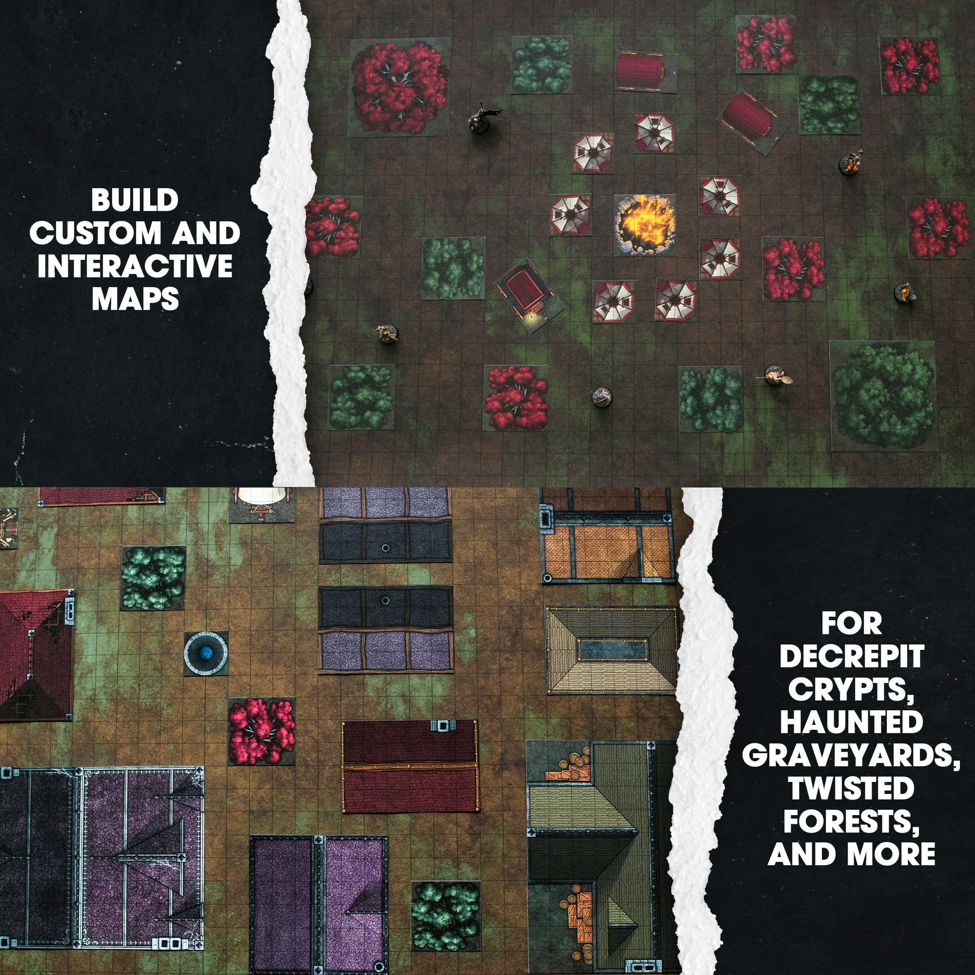 Dungeon Craft Cursed Lands Board Game - 1000+ Reversible Terrain Tiles for D&D Curse of Strahd 15