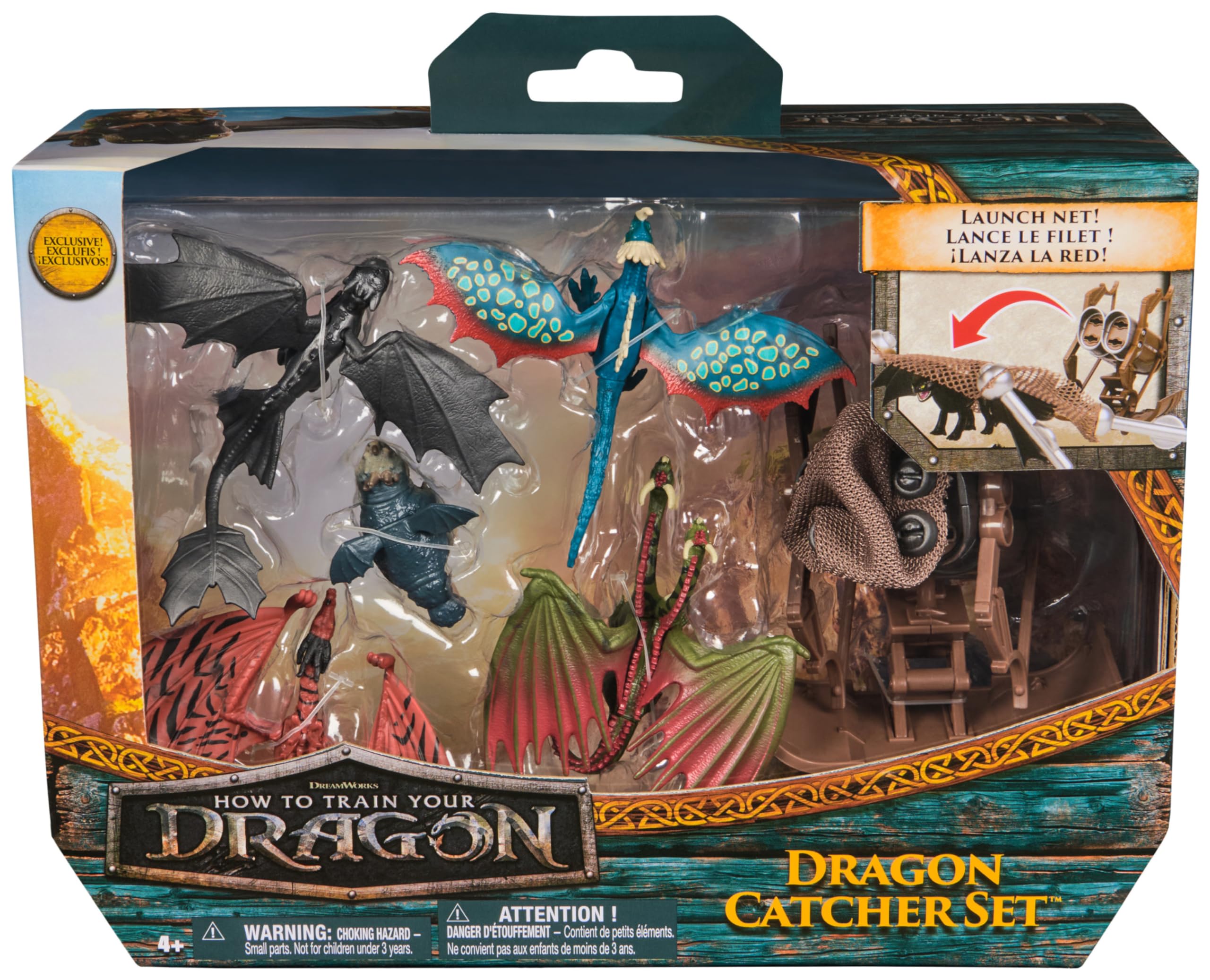 Dreamworks Dragons How to Train Your Dragon 5-Pack Dragon Catcher Set with Mangler - Action Figures for Kids 4+ 9