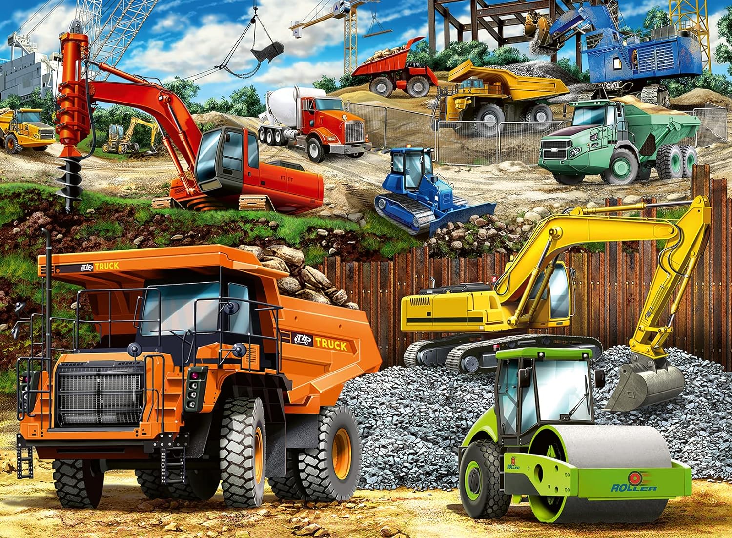 Ravensburger Construction Vehicles 100 Piece Jigsaw Puzzle - XXL Large Pieces for Kids 6+