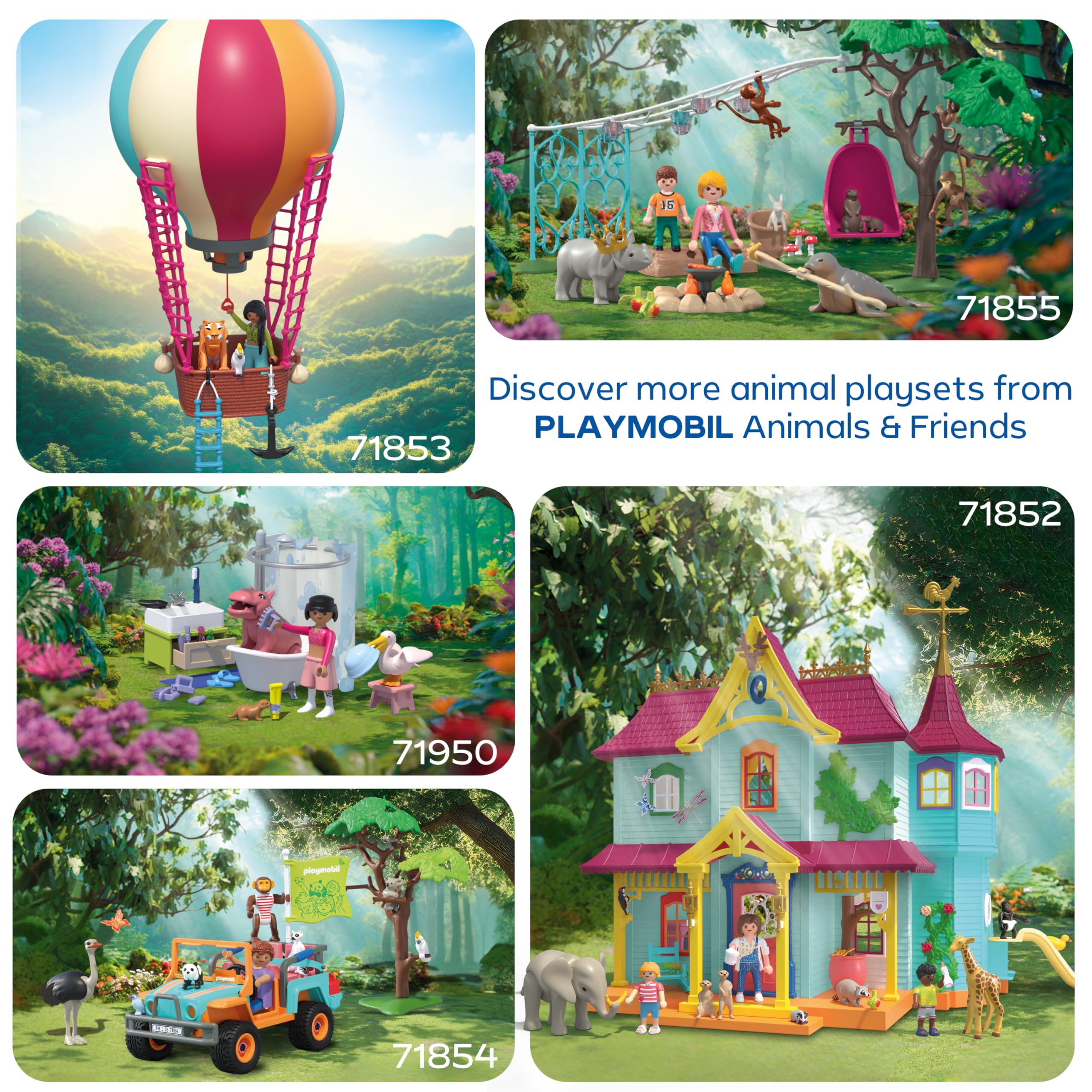Playmobil Balloon Journey Playset - Flying Adventure with Tiger & Cockatoo, Ages 4-10 6