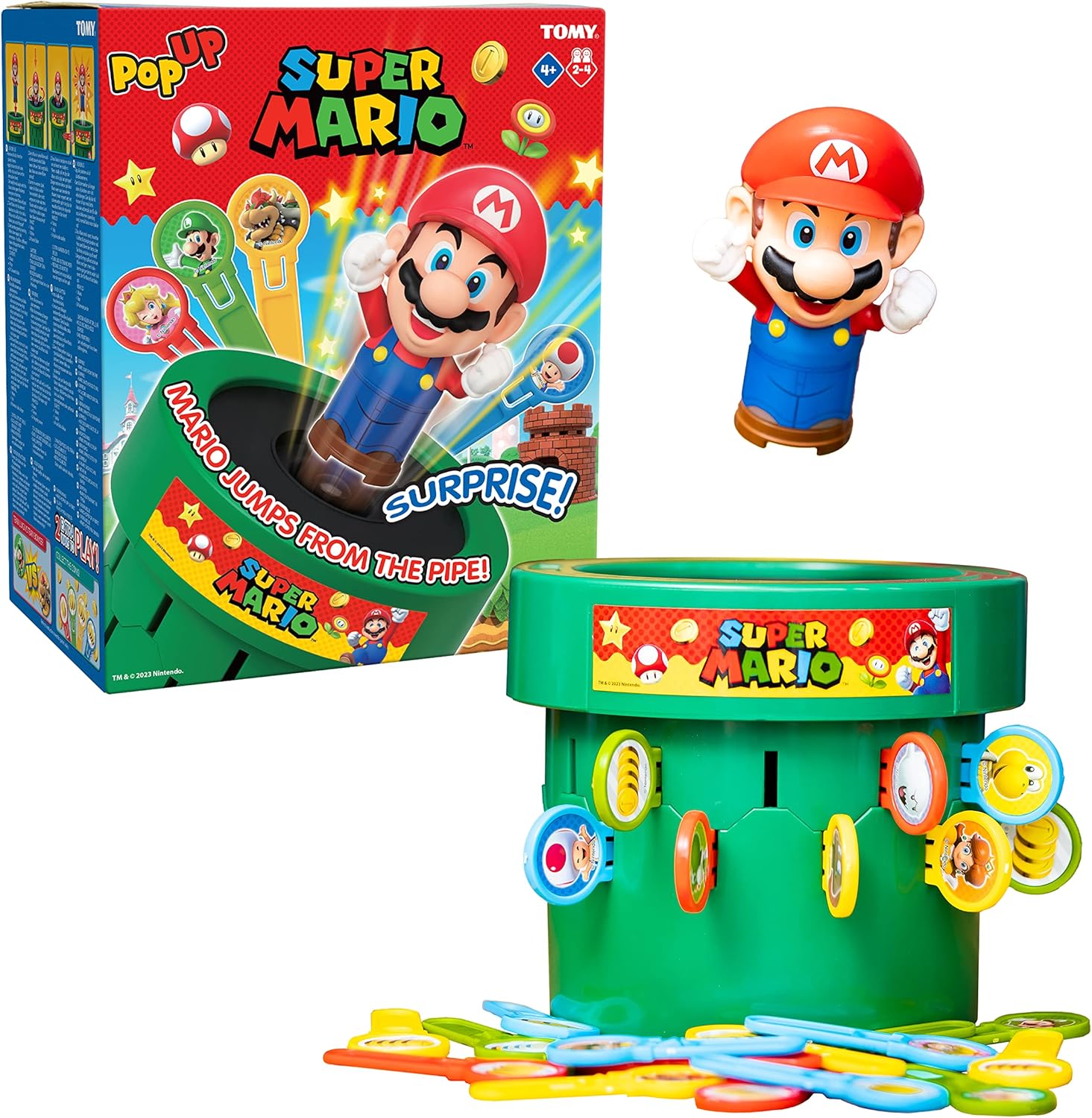 Tomy Pop Up Super Mario Family & Preschool Kids Board Game, 2 - 4 Players, Suita