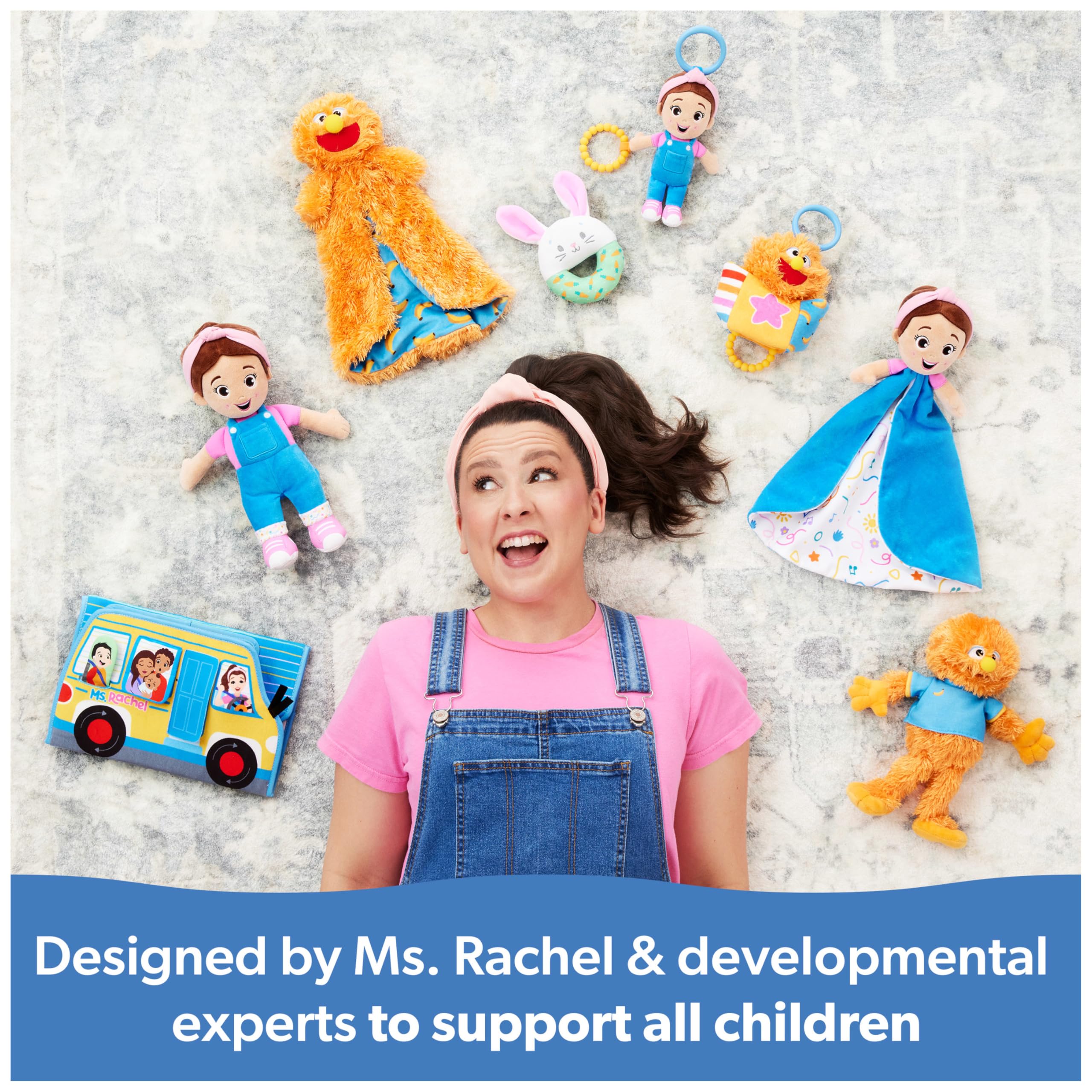 Ms. Rachel Huggable Lovey - Double-Sided Soft Security Blanket for Babies 3M+ 9