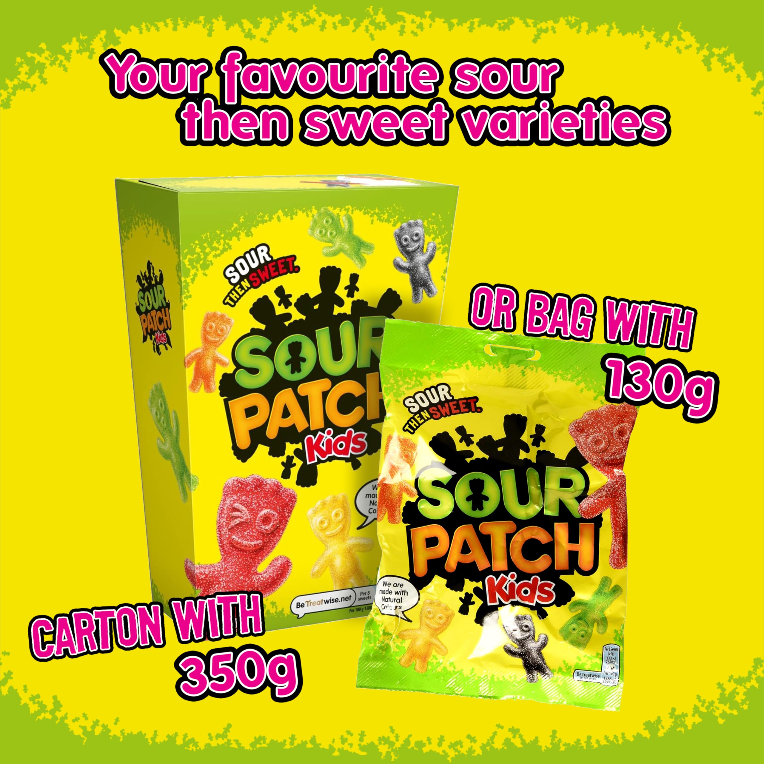 Sour Patch Kids Sortiment – ​​Weiche und zähe, erst sauer, dann süß-saure Bonbons, 350 g 6