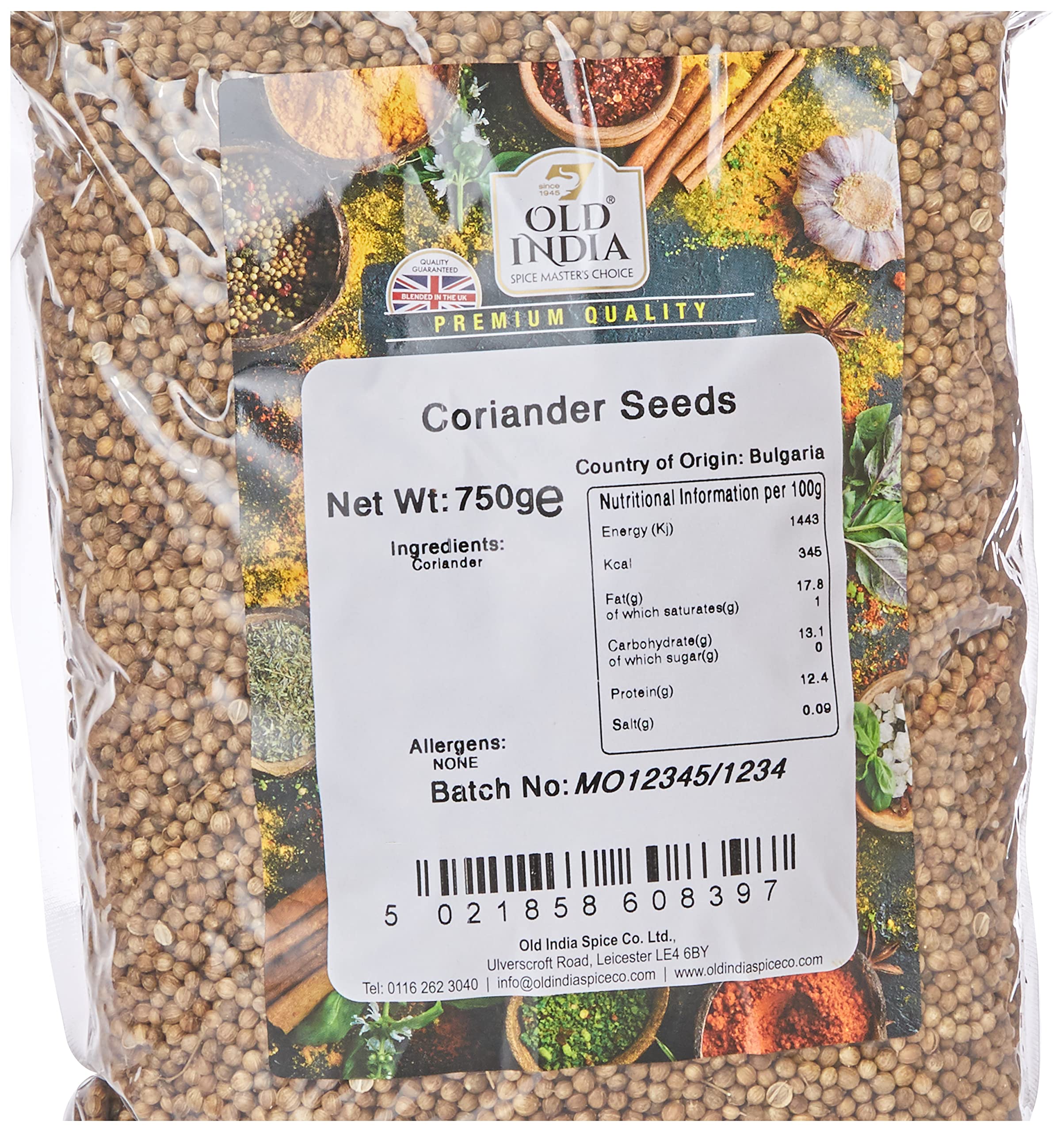 Old India Coriander Seeds - 100% Natural Whole Spice | 750g Pack