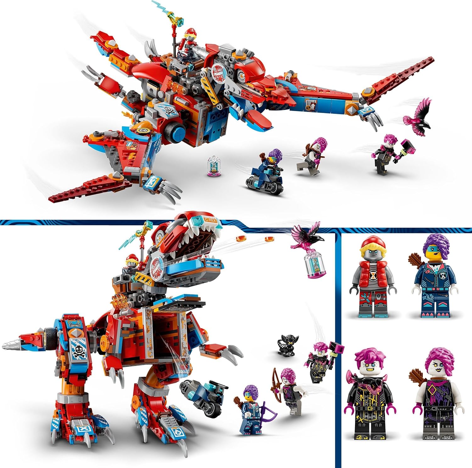 LEGO DREAMZzz Cooper’s Robot Dinosaur C-Rex - Rebuildable T. rex & Pterodactyl Building Set for Ages 9+ 9