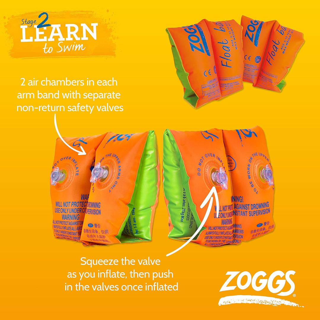 Zoggs Swimming Armbands - Float Bands for Kids Ages 0-12 with Adjustable Buoyancy