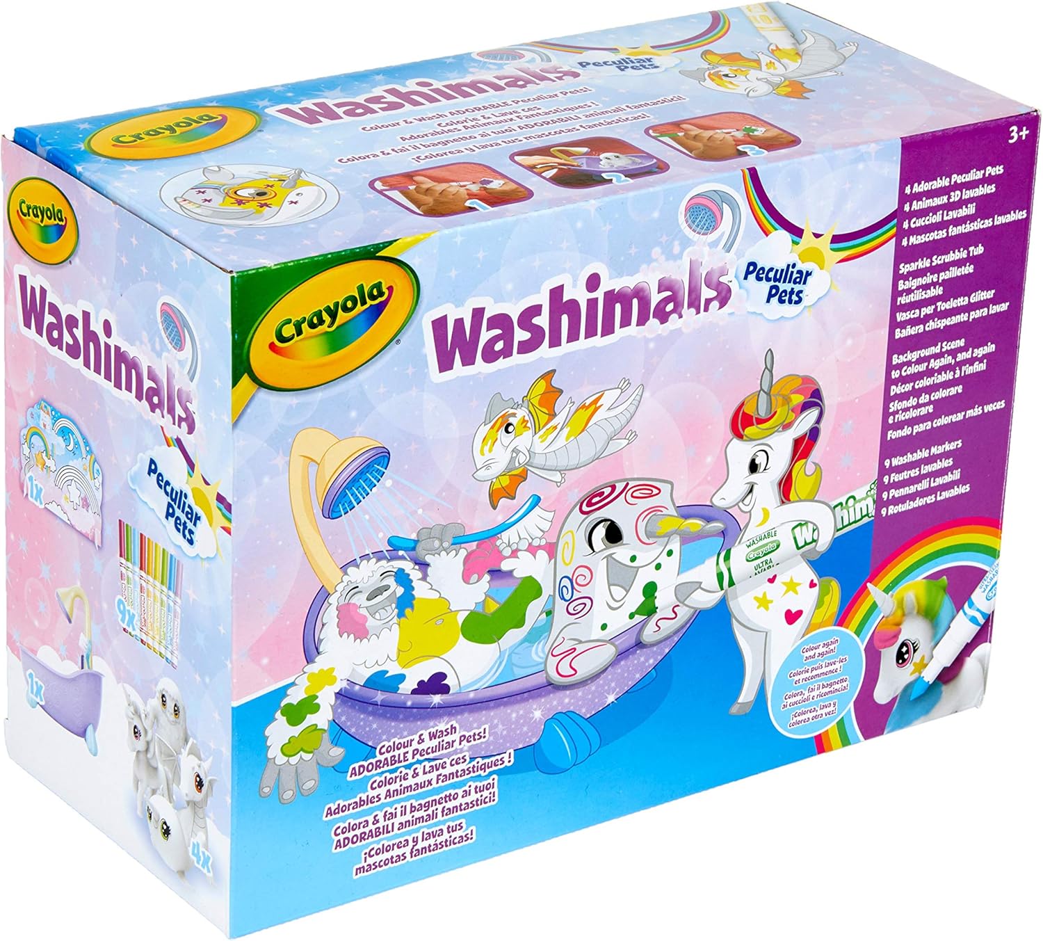 Crayola Washimals Peculiar Pets Tub Set - Reusable Coloring Playset for Kids 3-8 Years 7