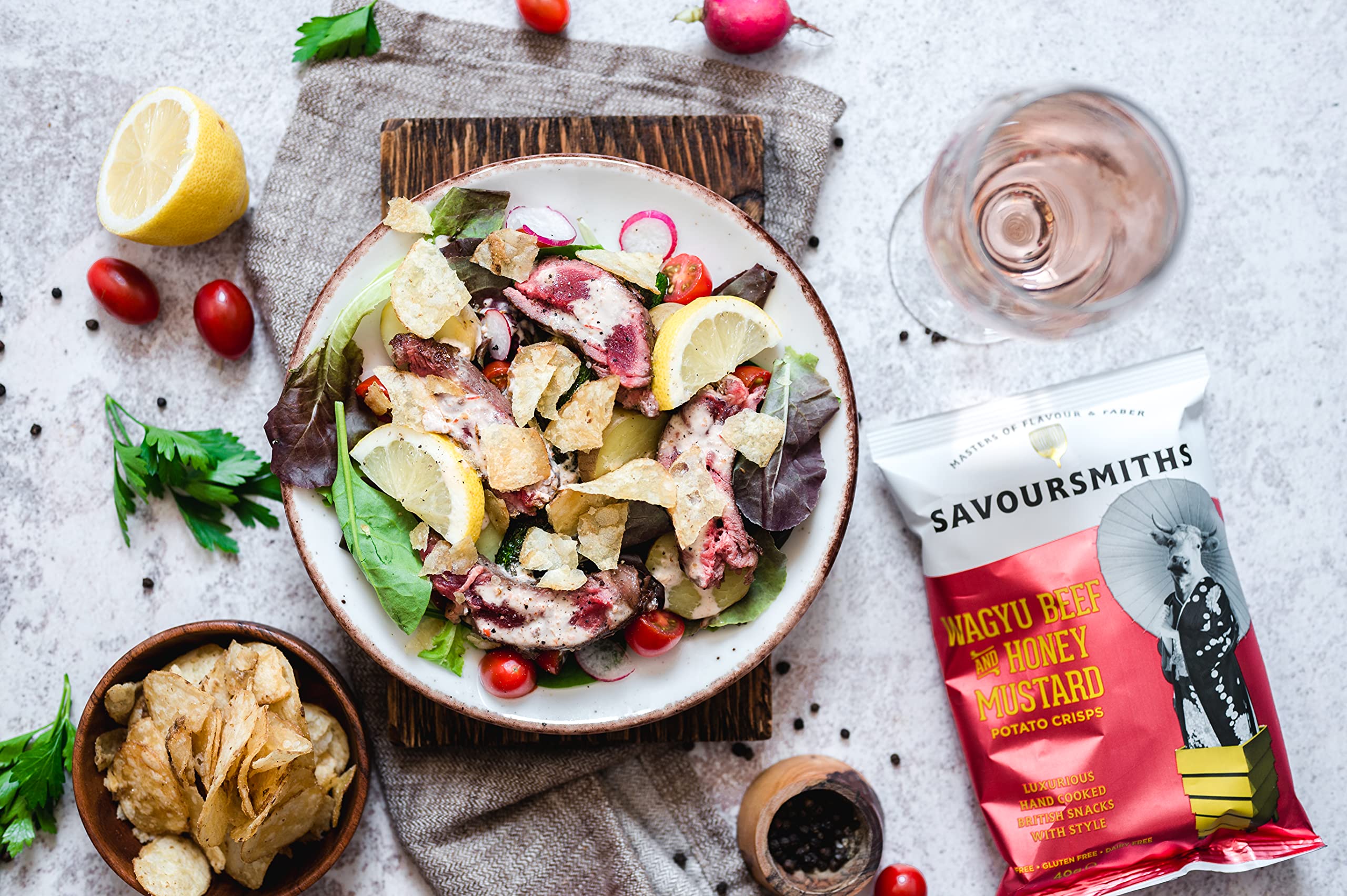 SAVOURSMITHS Wagyu Beef with Honey Mustard Hand-Cooked Potato Crisps 40g 6