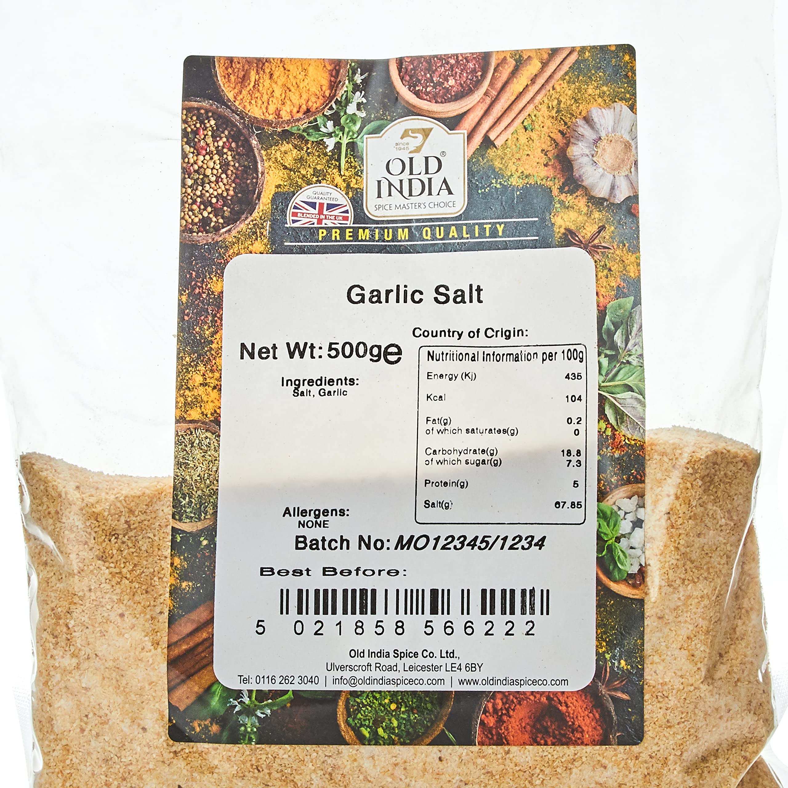 Old India Garlic Salt - 100% Natural Flavor Enhancer | 500g Bag