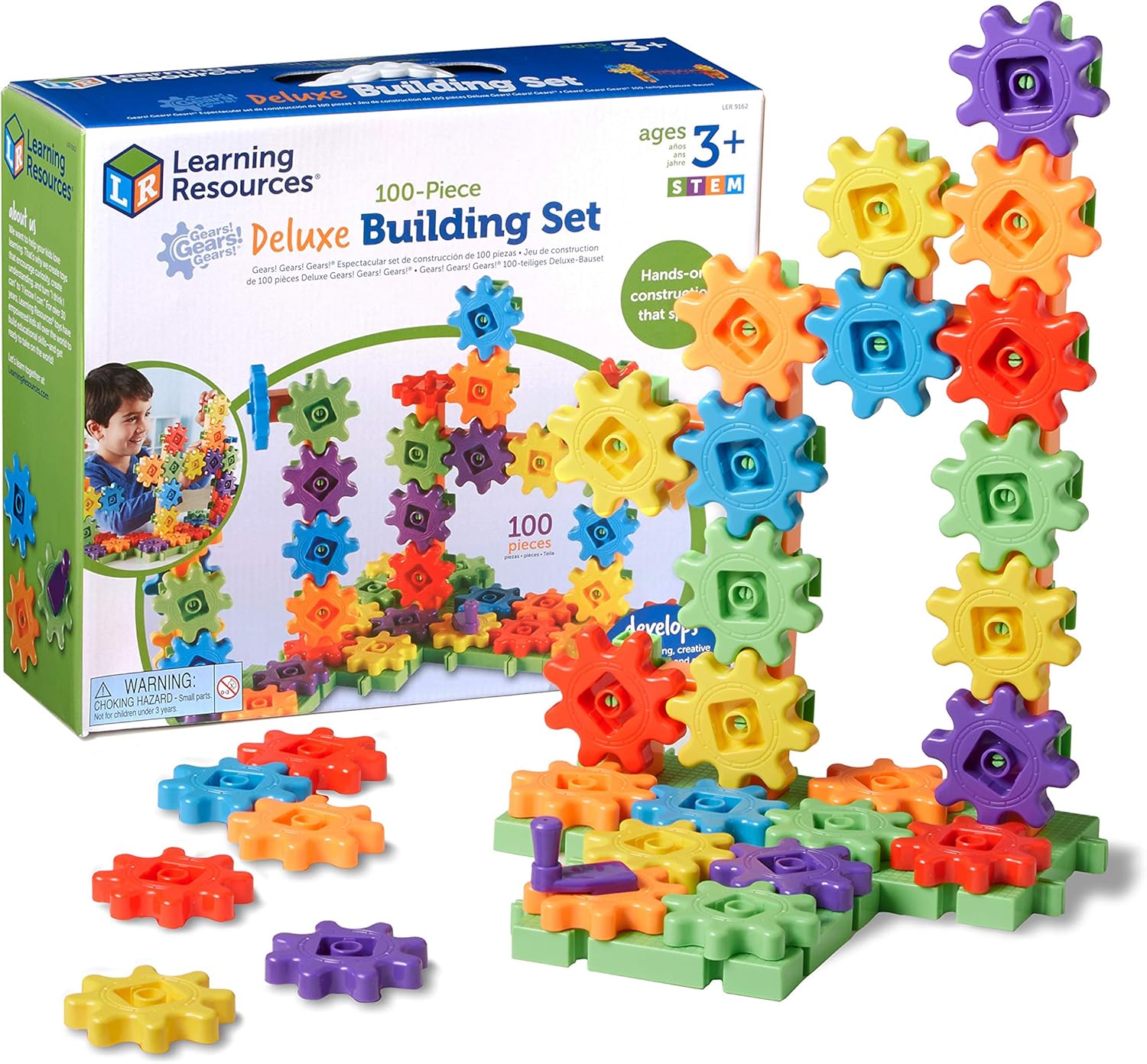 Learning Resources Gears Gears Gears Deluxe Building Set - 119-Piece STEM Toy for Ages 3-7