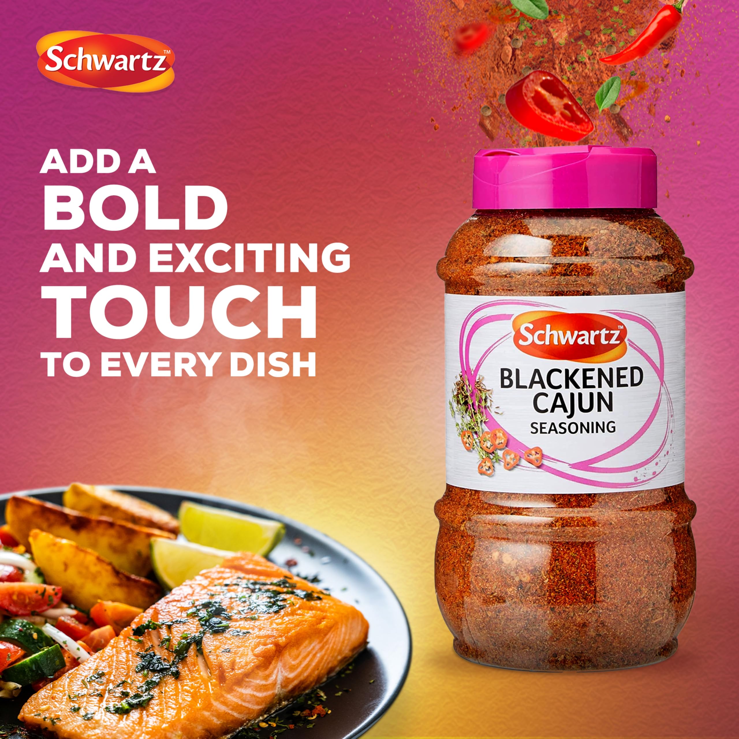 Schwartz Blackened Cajun Seasoning - Bold Smoky Flavour | 550g Granule Pack