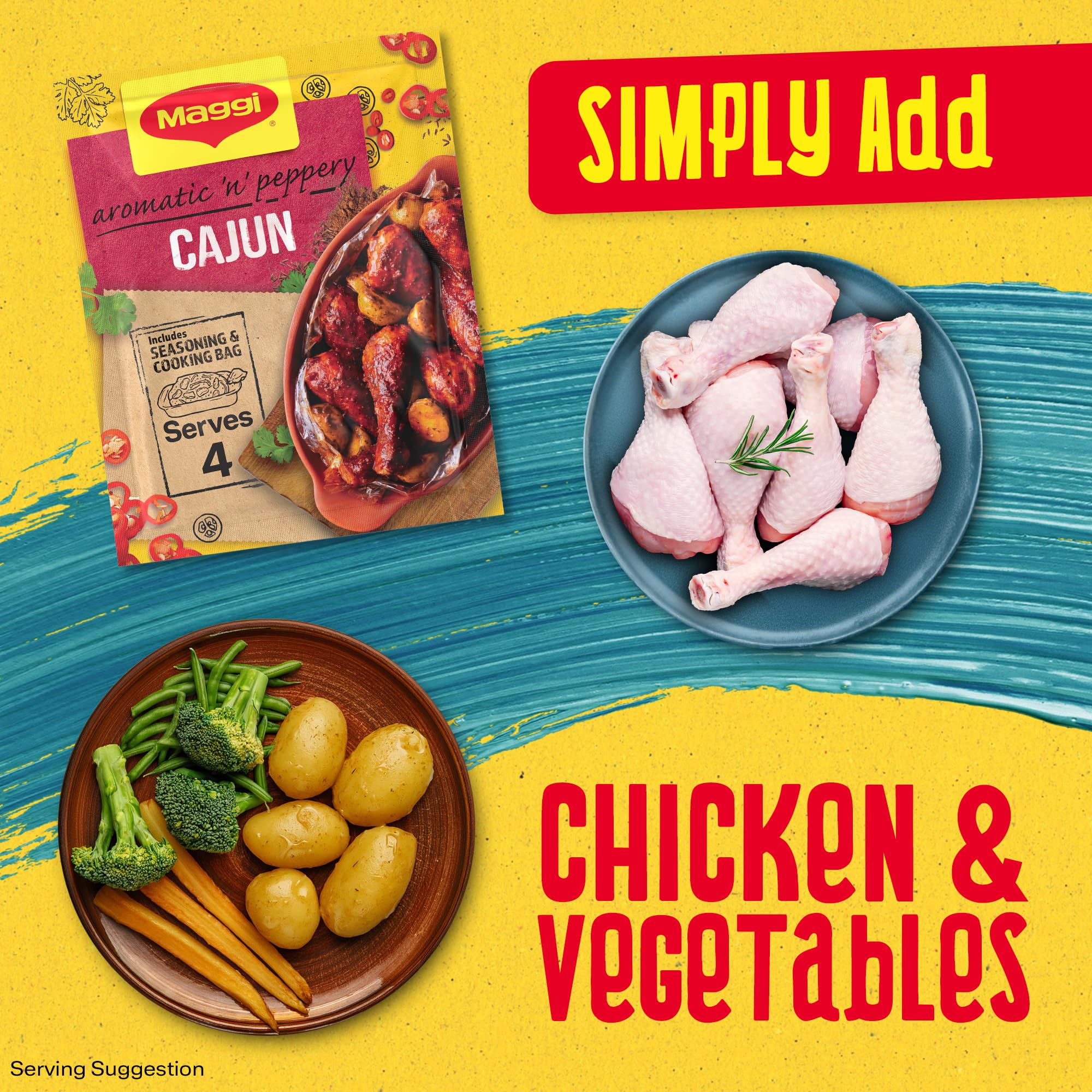 MAGGI So Juicy Cajun Chicken Recipe Mix - Tender & Juicy Chicken Flavor | 38g Sachet 4