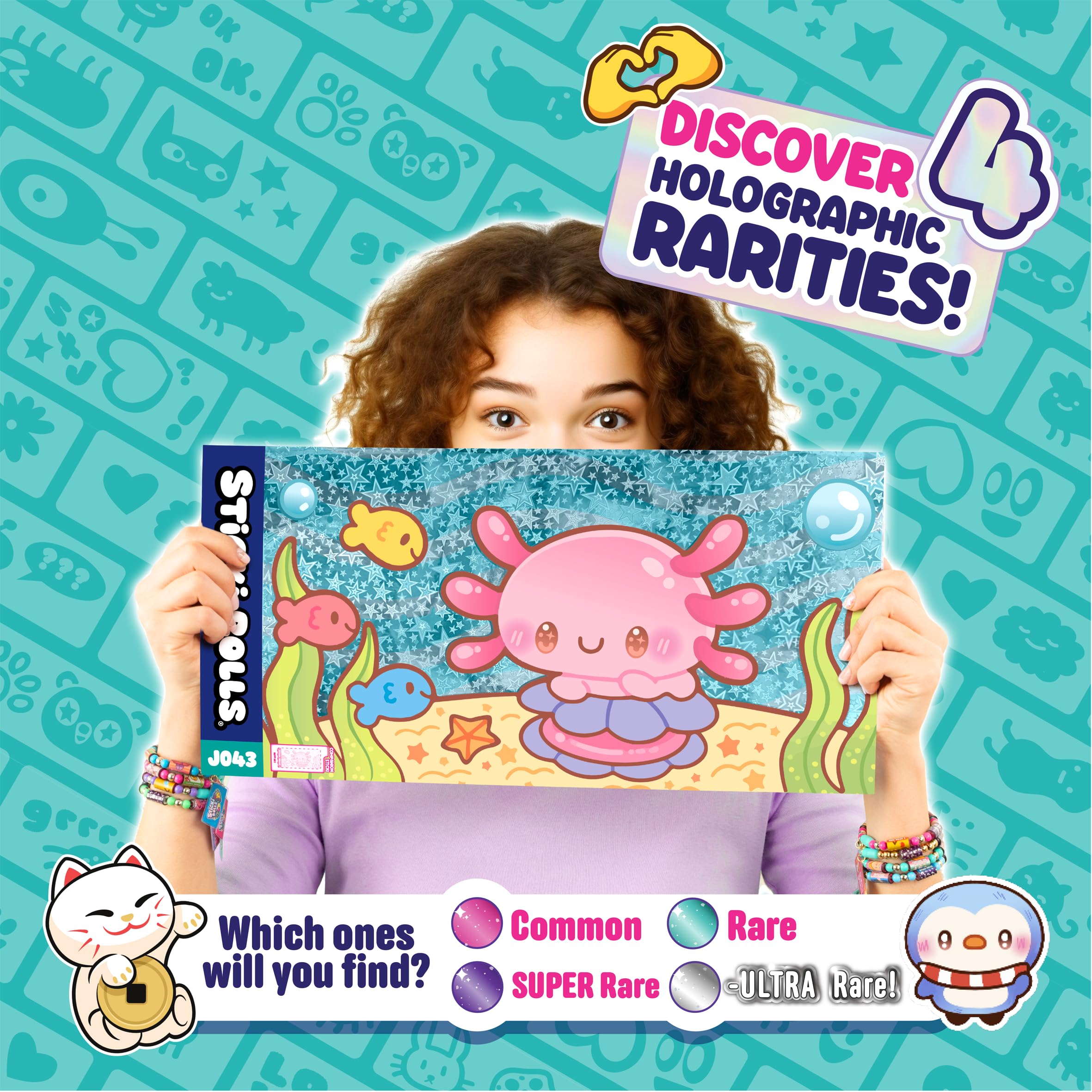 Sticki Rolls Jumbo Stickies - Giant Re-Stickable Foil Stickers, Multicolor Collectible Art (JS100ECDU-12) 4