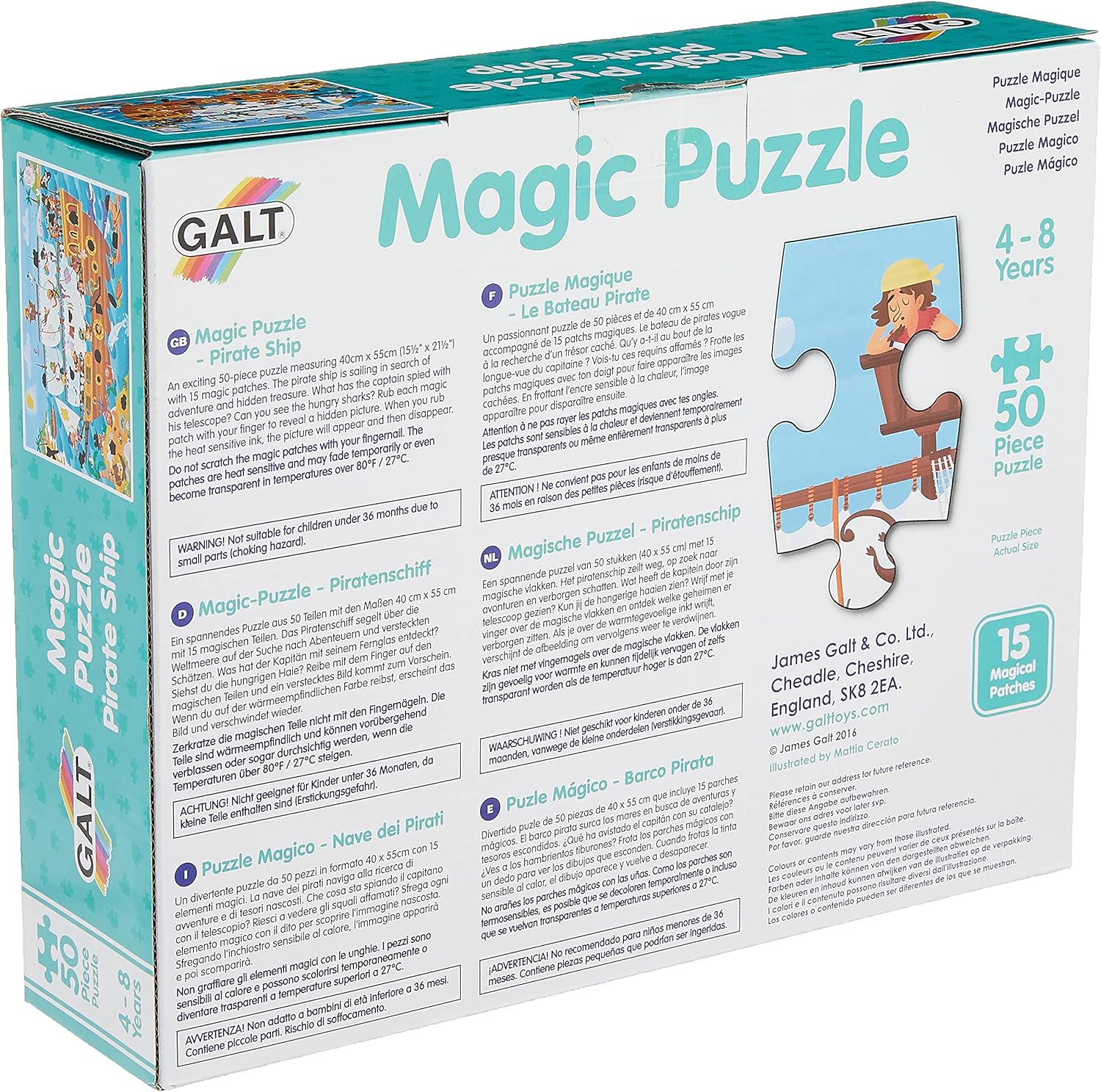 Galt Magic Puzzle - Pirate Ship Rub & Reveal Jigsaw, 50-Piece Puzzle for Ages 4+ 3