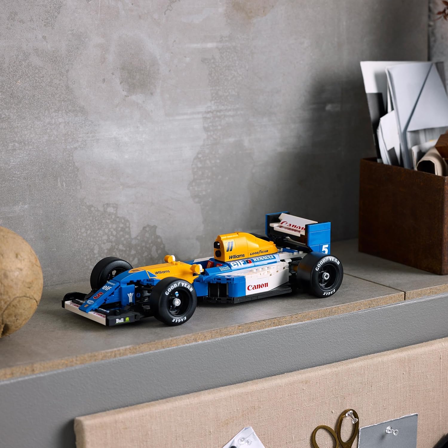 LEGO Icons Williams Racing FW14B & Nigel Mansell - F1 Car Model Set for Adults, 5