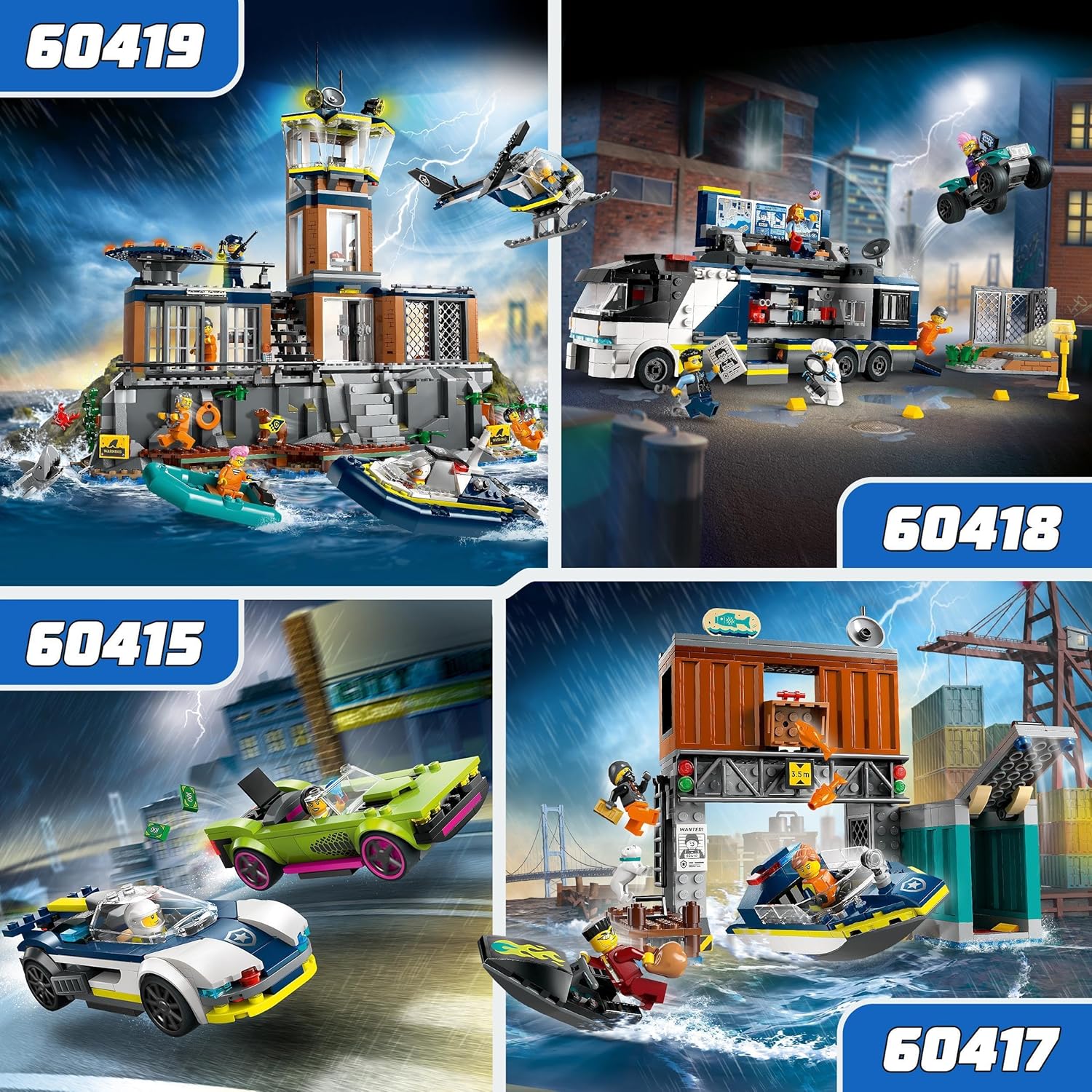 LEGO City Police Car and Muscle Car Chase Playset - Police Vehicle Toy for Kids 6+ 7