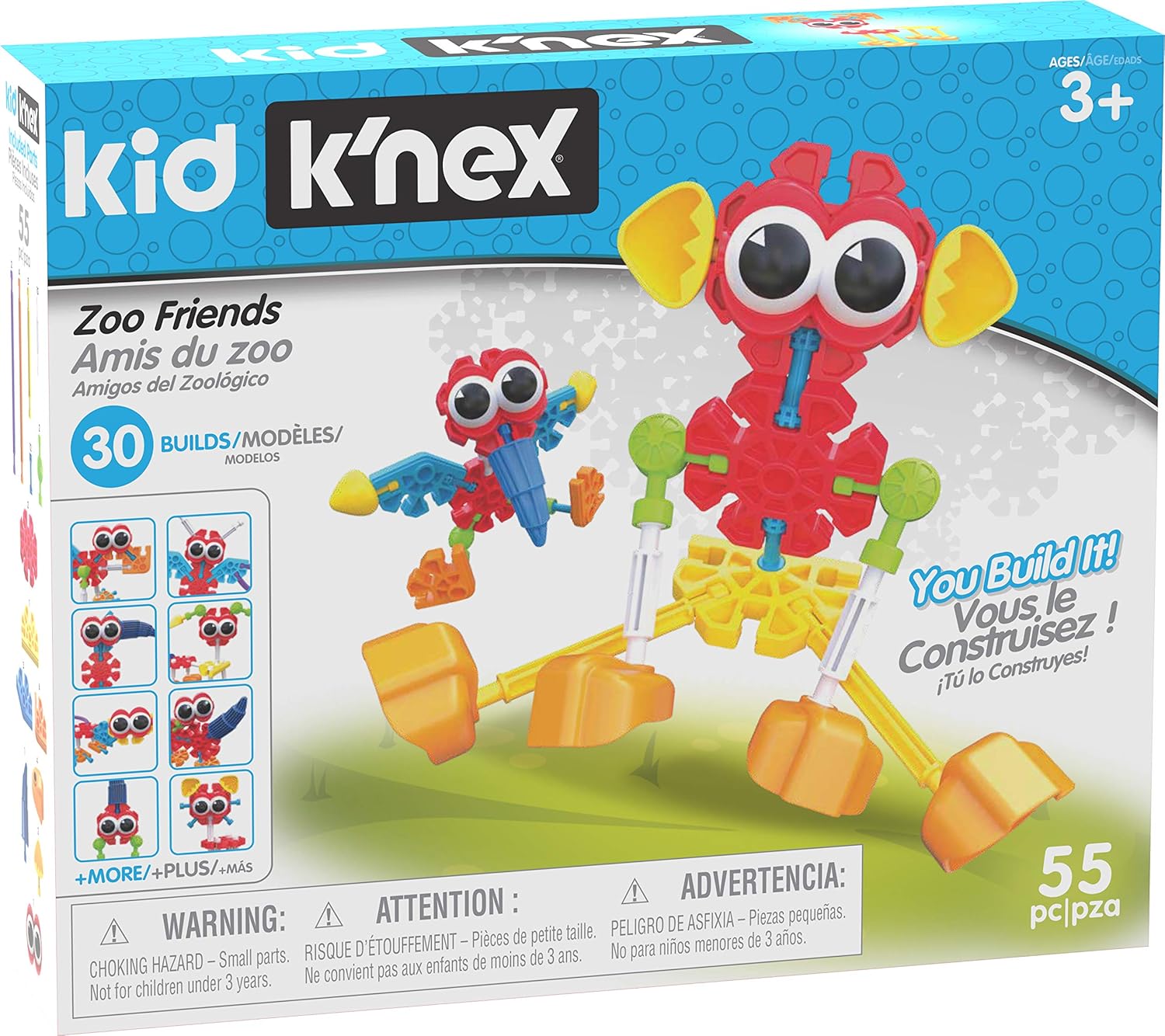 Kid K'NEX 30 Model Zoo Friends Building Set - Educational Construction Toy for Kids 3+