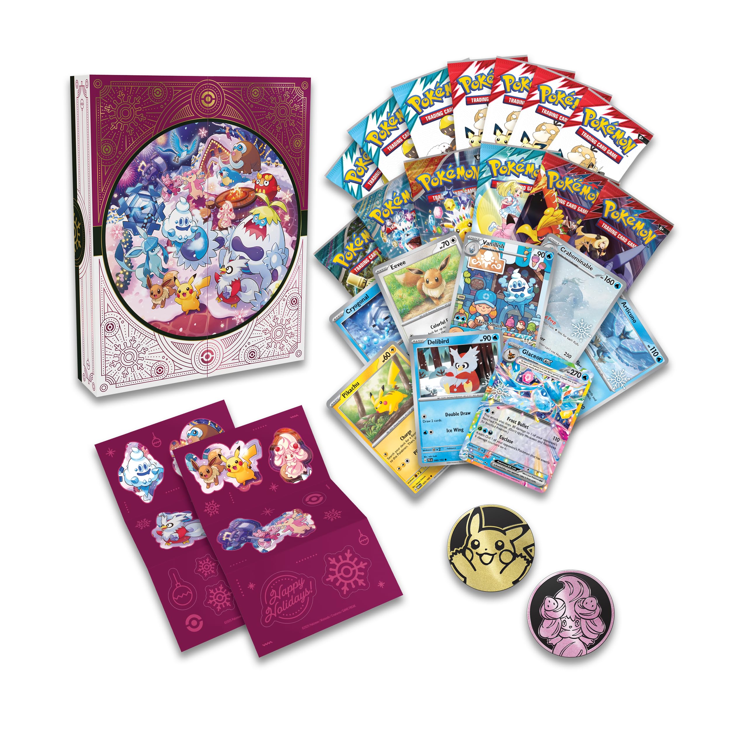 Pokémon-Sammelkartenspiel: Feiertagskalender – 8 Folienkarten, 6 Boosterpacks, 7 Fun Packs und mehr 3