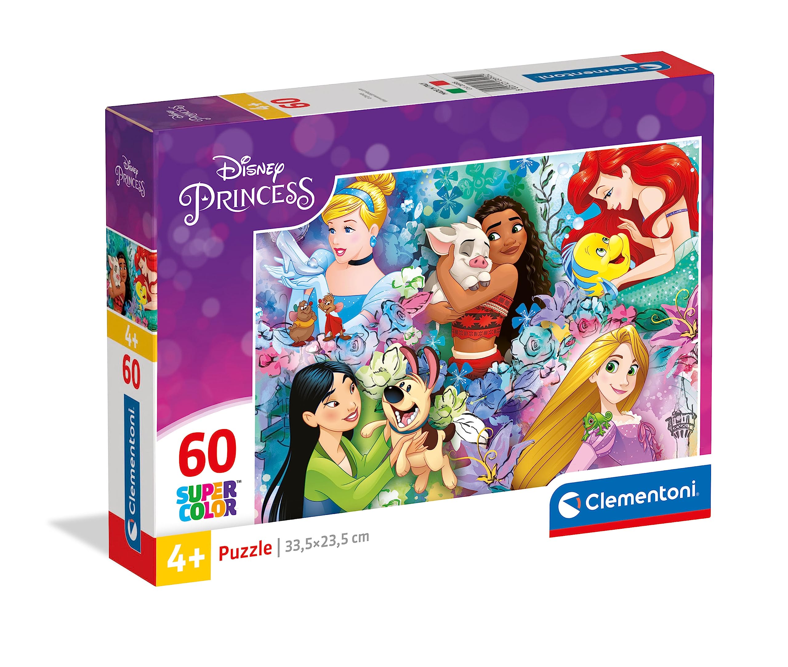 Clementoni Supercolor Disney Princess Jigsaw Puzzle - 60 Pieces | Ages 5+