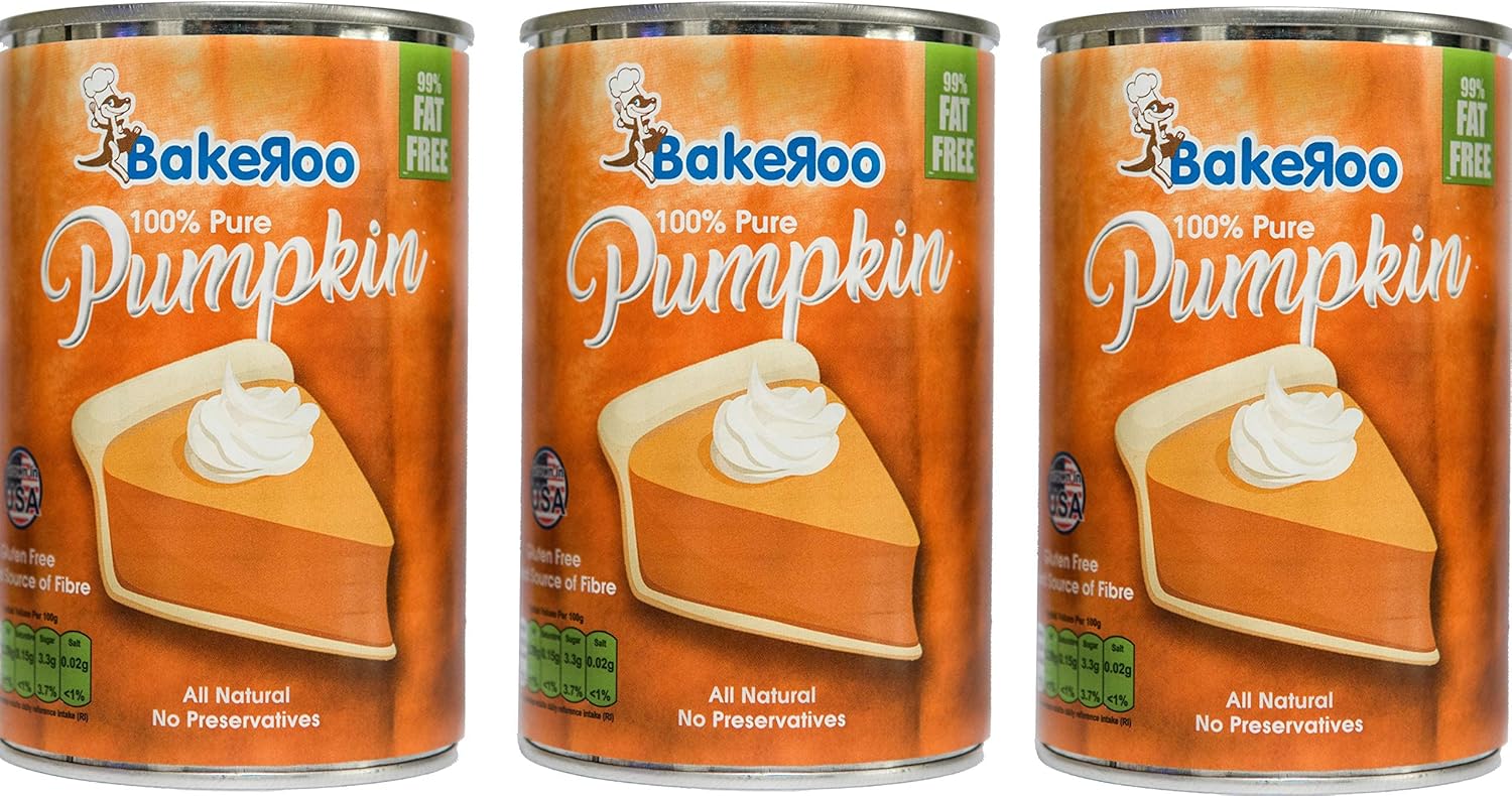 Bakeroo Tinned Pumpkin Puree (Pumpkin Pie Filling), 100% Natural - Pack of 3, 425g Each 7