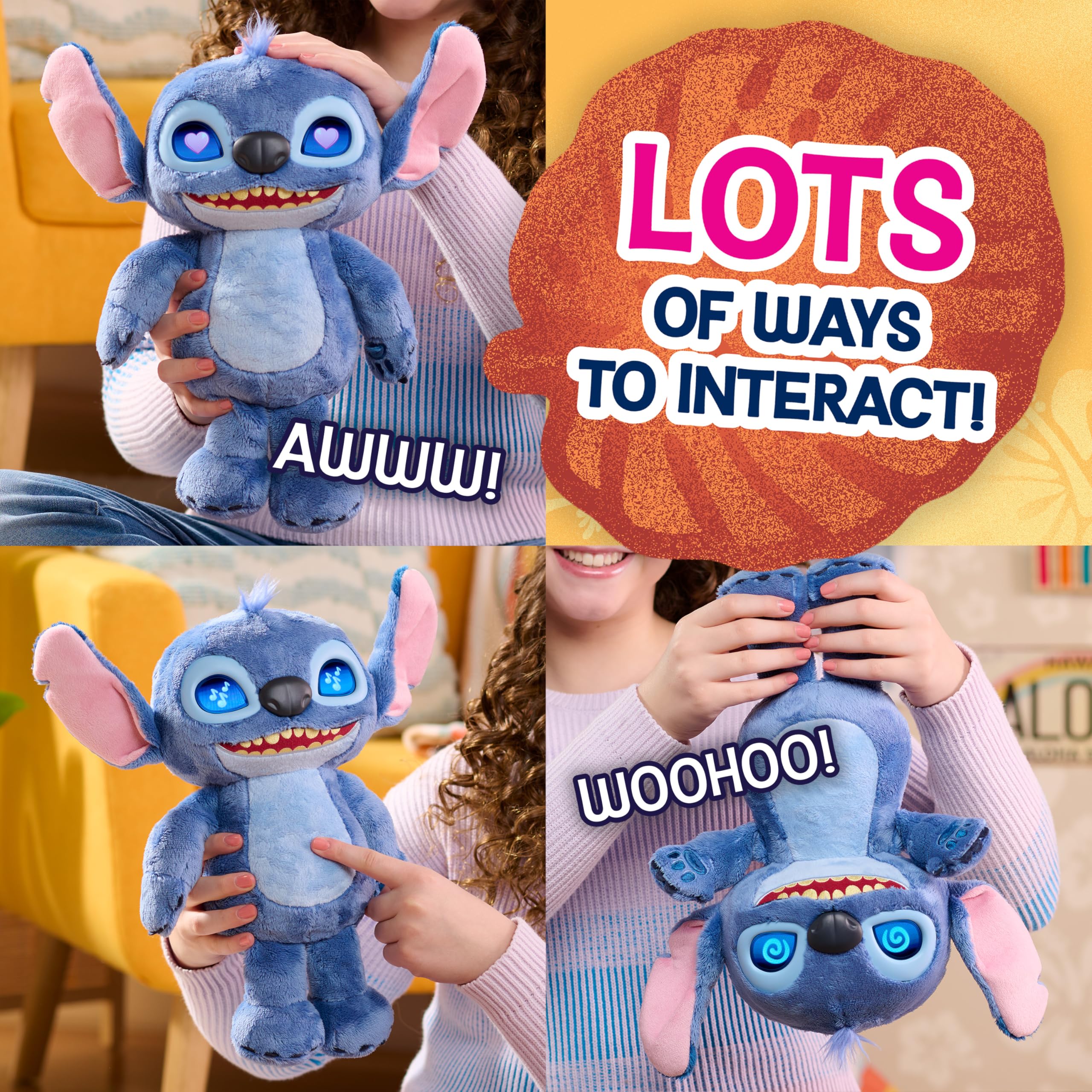 Just Play Many Moods of Stitch Plush Toy - Interactive Light-Up Eyes & Sounds, Ages 3+ 8