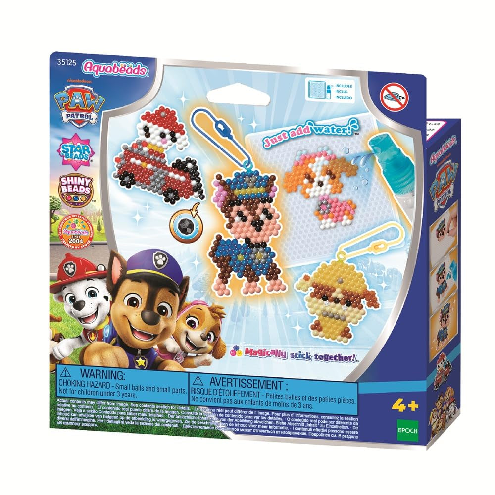 Aquabeads Paw Patrol Keychain Craft Kit - 600 Beads, 30 Colors, Ages 4+ | Bead Art Toy