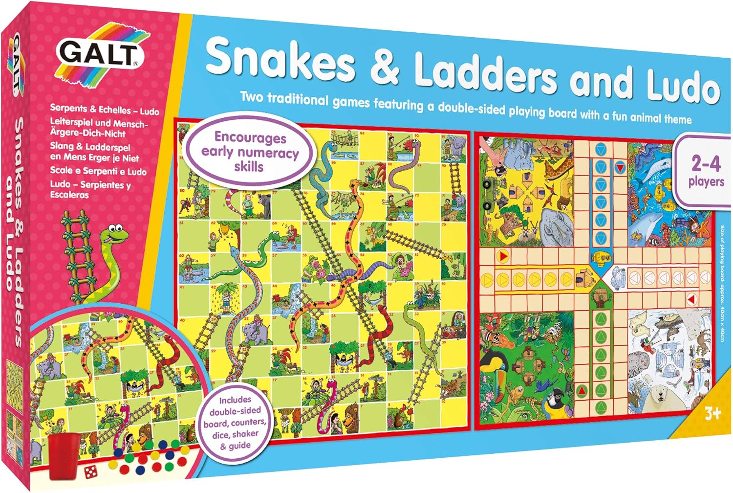 Galt Snakes & Ladders and Ludo Classic Board Game Set for Kids