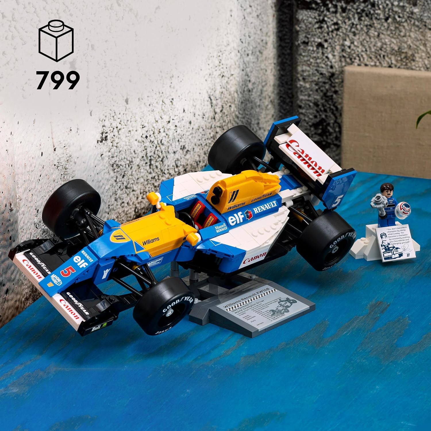 LEGO Icons Williams Racing FW14B & Nigel Mansell - F1 Car Model Set for Adults, 6