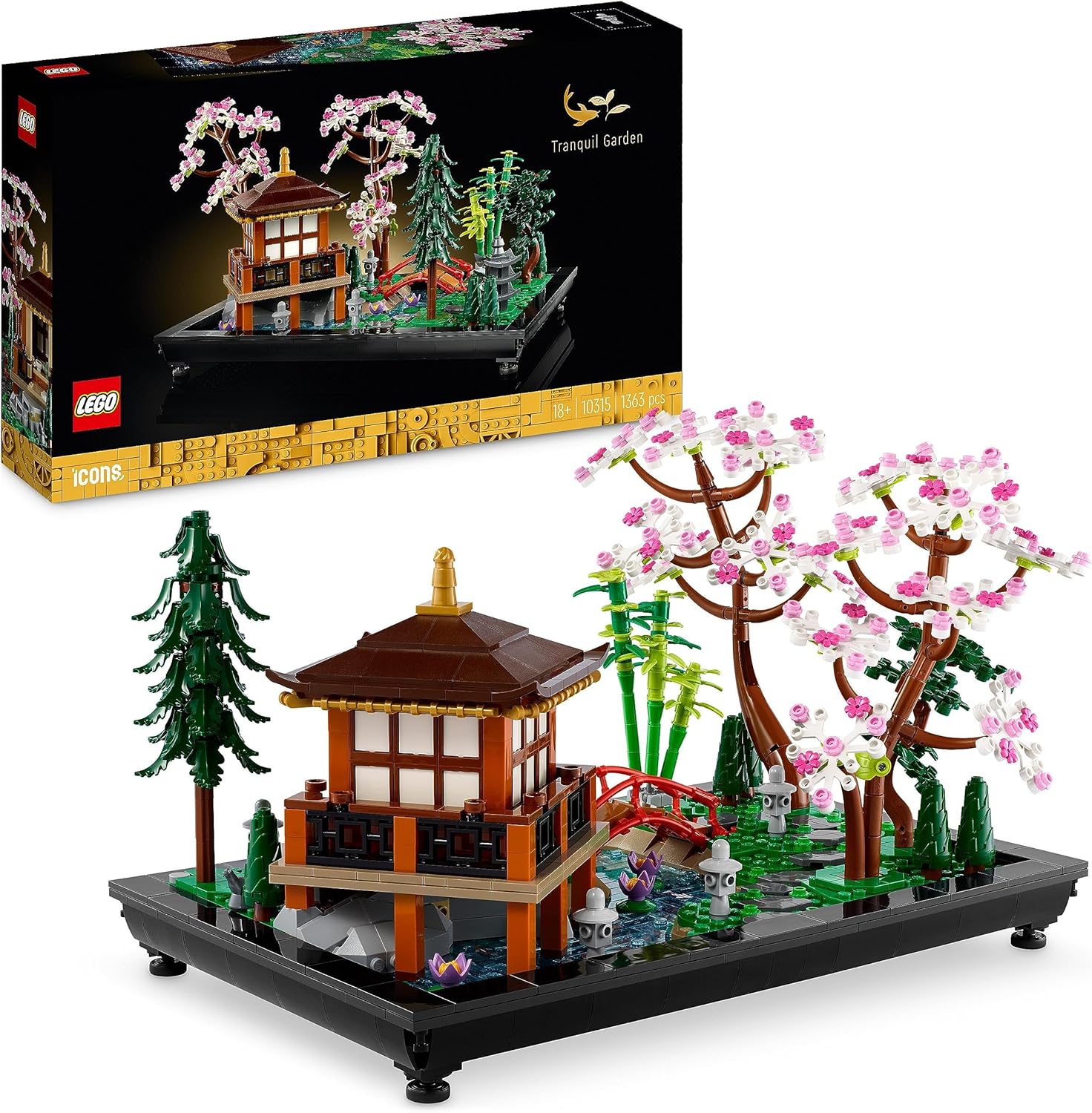 LEGO 10315 Icons Tranquil Garden - Botanical Zen Garden Building Kit for Adults