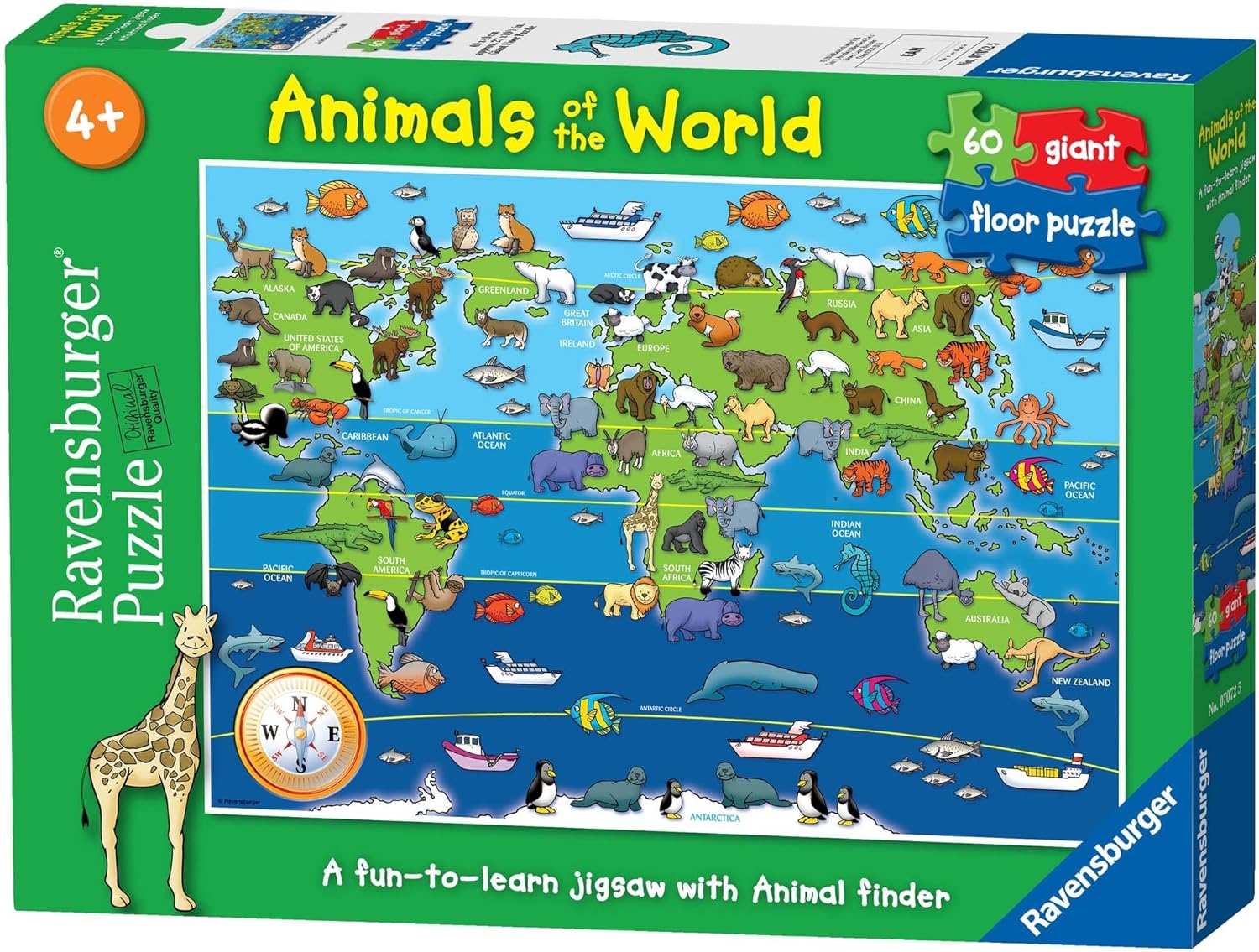 Ravensburger Animals of the World 60-Piece Jigsaw Puzzle for Kids 4 Years and Up