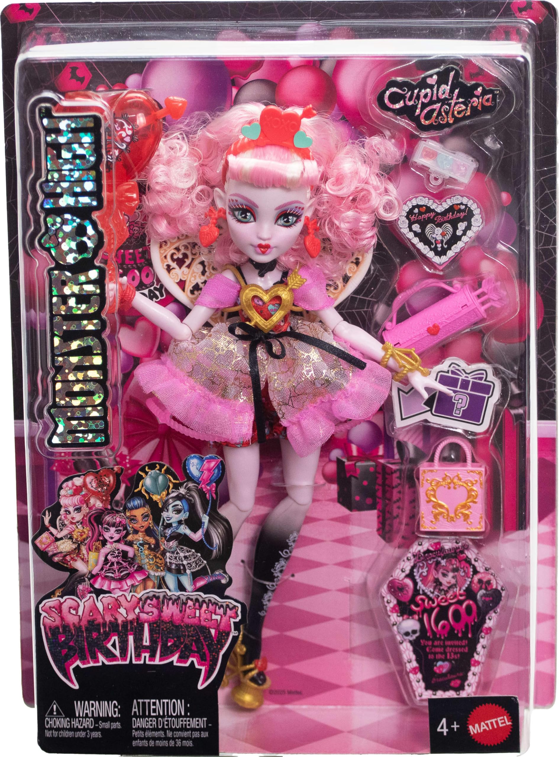 Monster High Cupid Asteria Scary Sweet Birthday Doll with Party Accessories 6