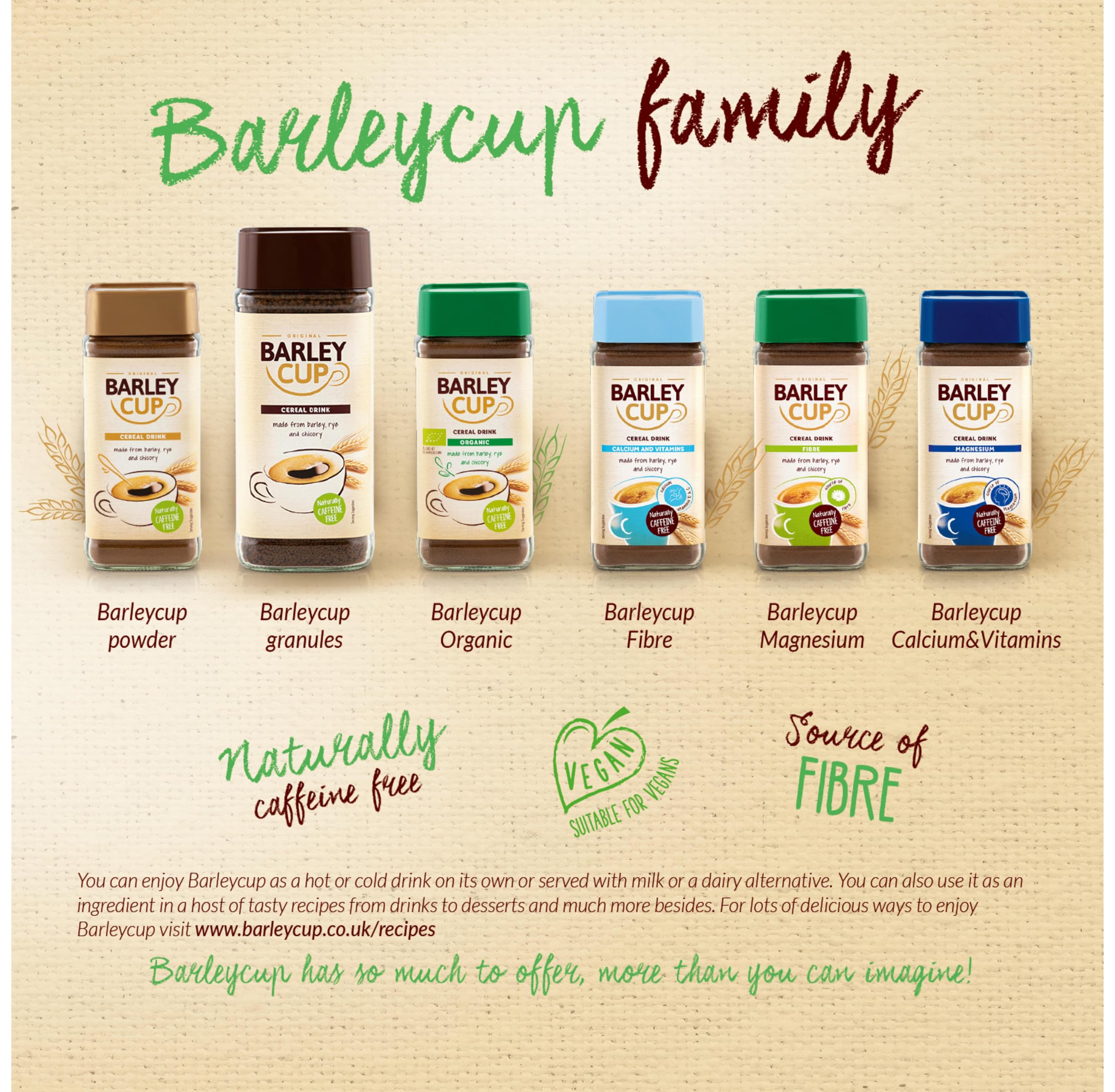 Barleycup Instant Grain Beverage 200g - Caffeine-Free Vegan Coffee Substitute with Roasted Barley, Rye & Chicory 6