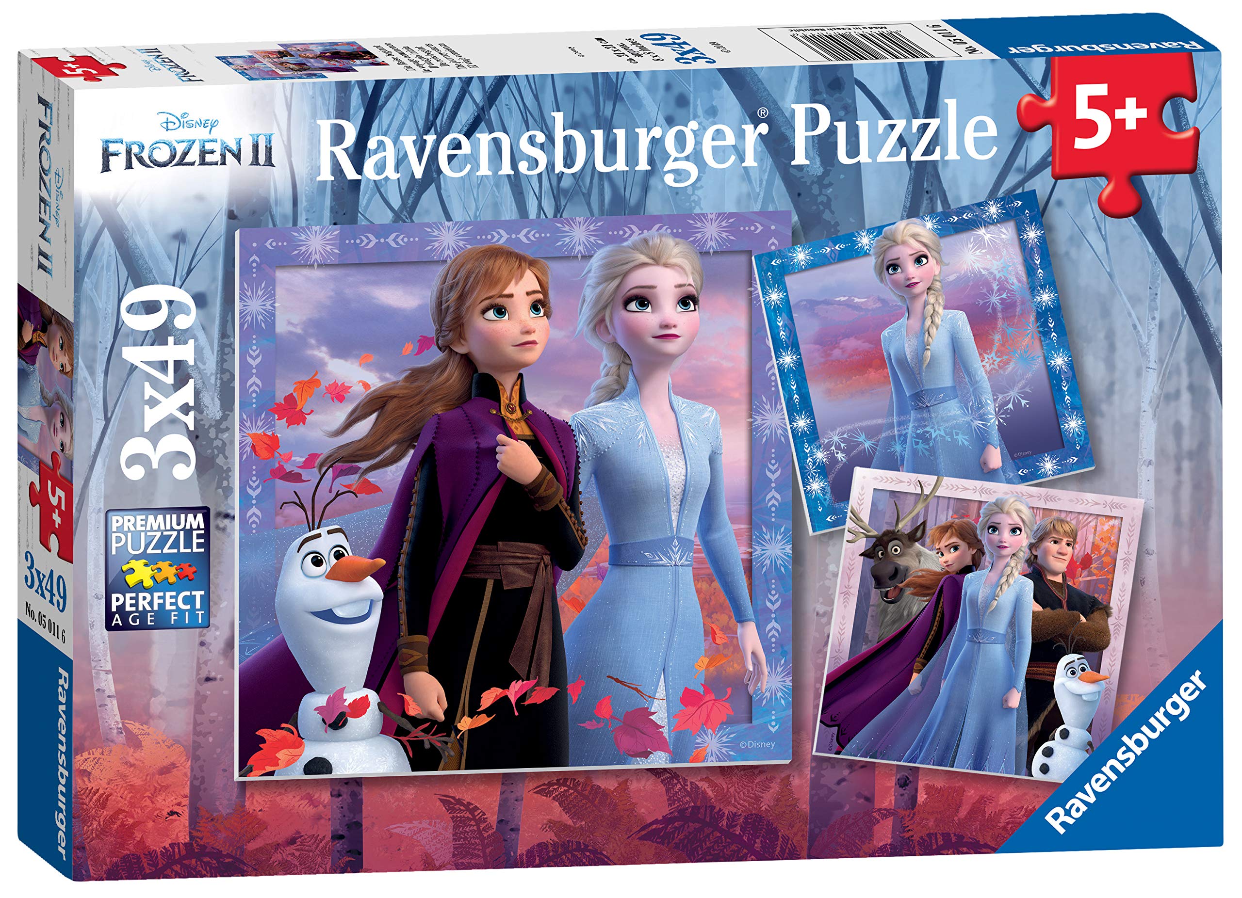 Ravensburger Disney Frozen 2 Jigsaw Puzzles - 3 x 49 Pieces for Kids Age 5+ | Multicolor