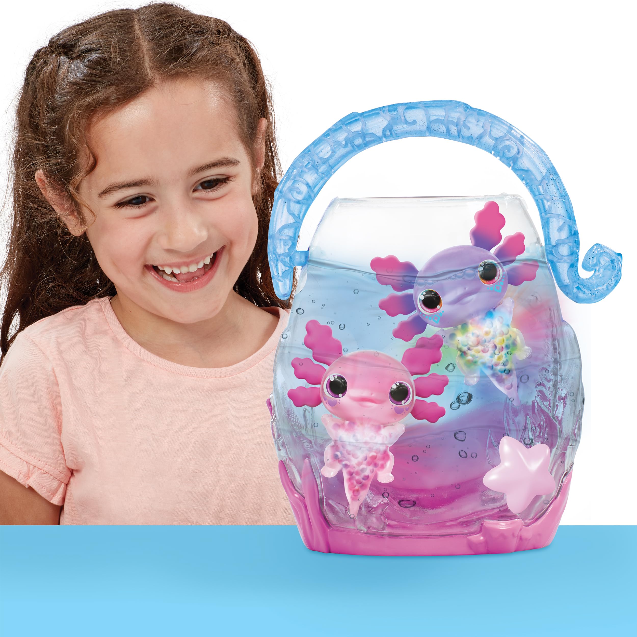 Animagic Let's Glo Axolotl Bubble Reef Twin Pack - Interactive Light-Up Electronic Pet Playset for Kids 10