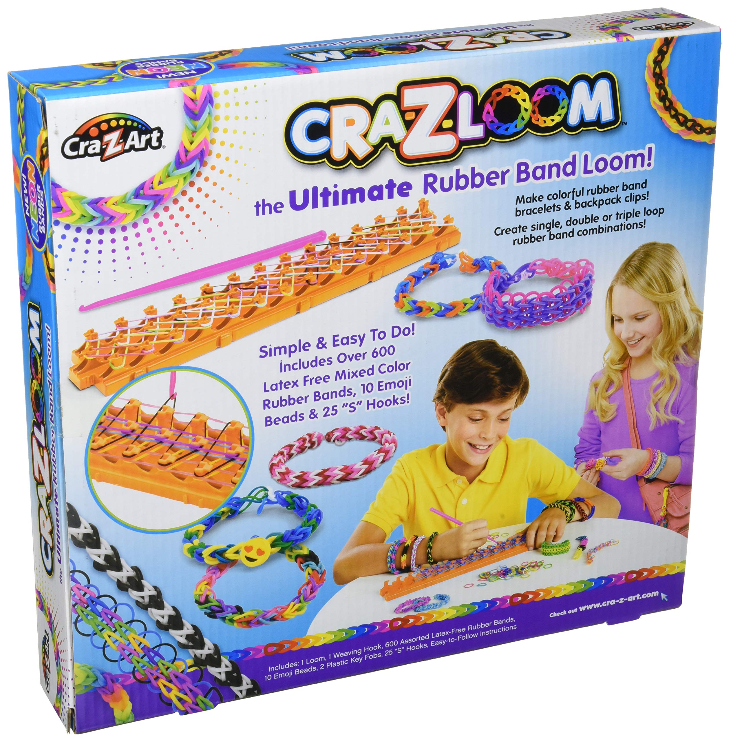 CRA-Z-ART Cra-Z-Loom Ultimate Rubber Band Loom Kit | Makes 24 Designs | 600+ Bands | Ages 8+
