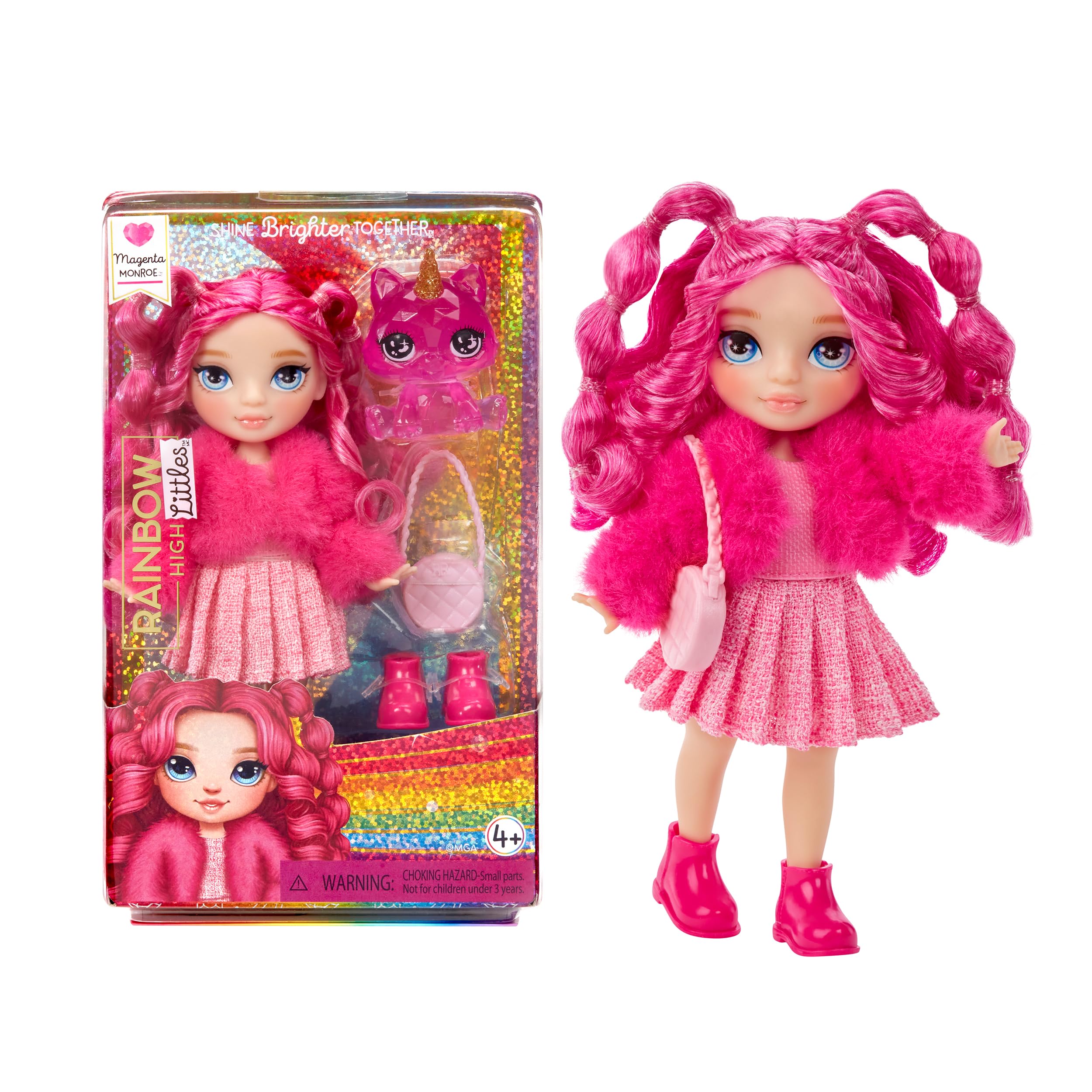 Rainbow High Littles - Magenta Monroe - 14 cm Posable Fashion Doll with Magical Pet 7