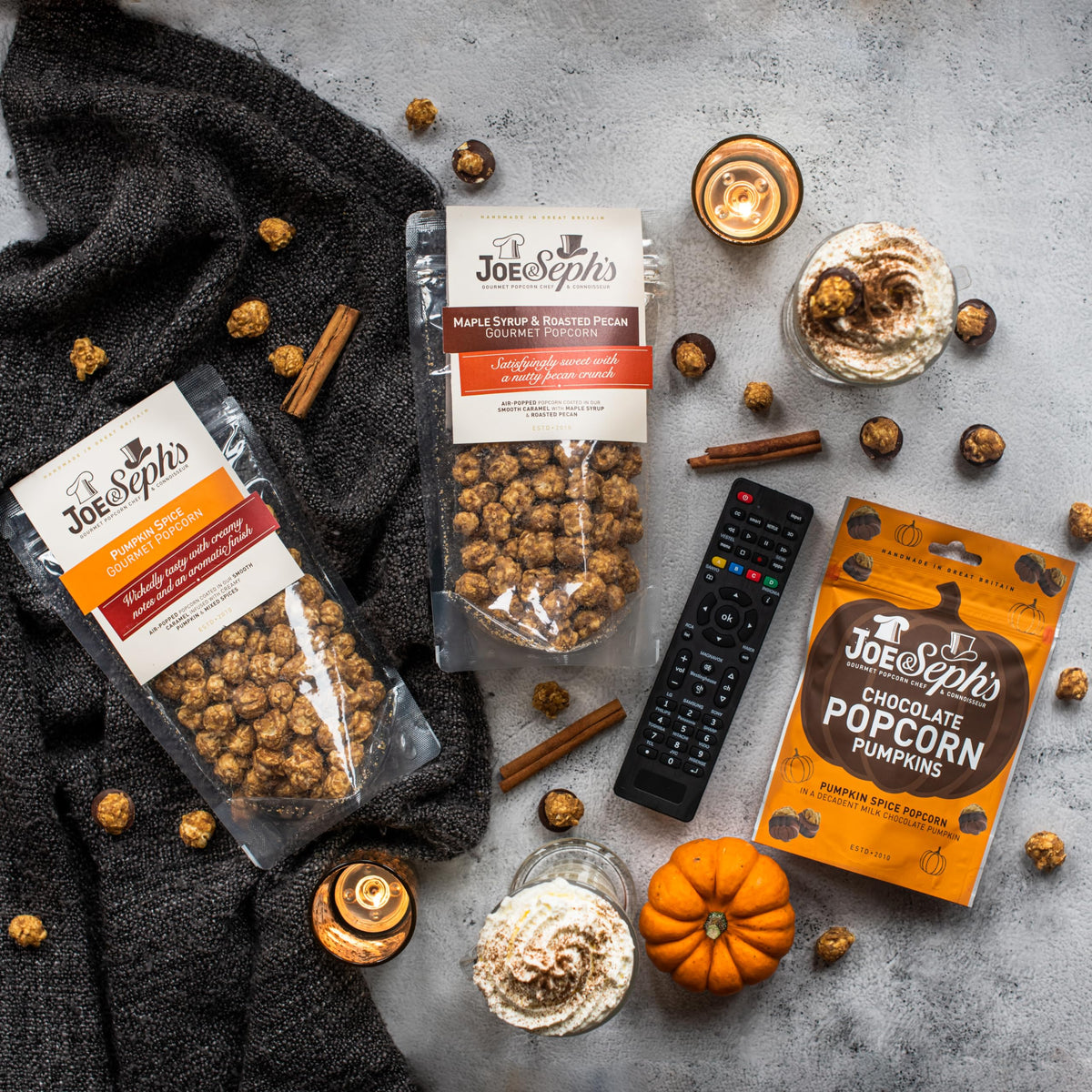 Joe & Seph's Pumpkin Spice Popcorn - 80g, Air-Popped Sweet Popcorn
