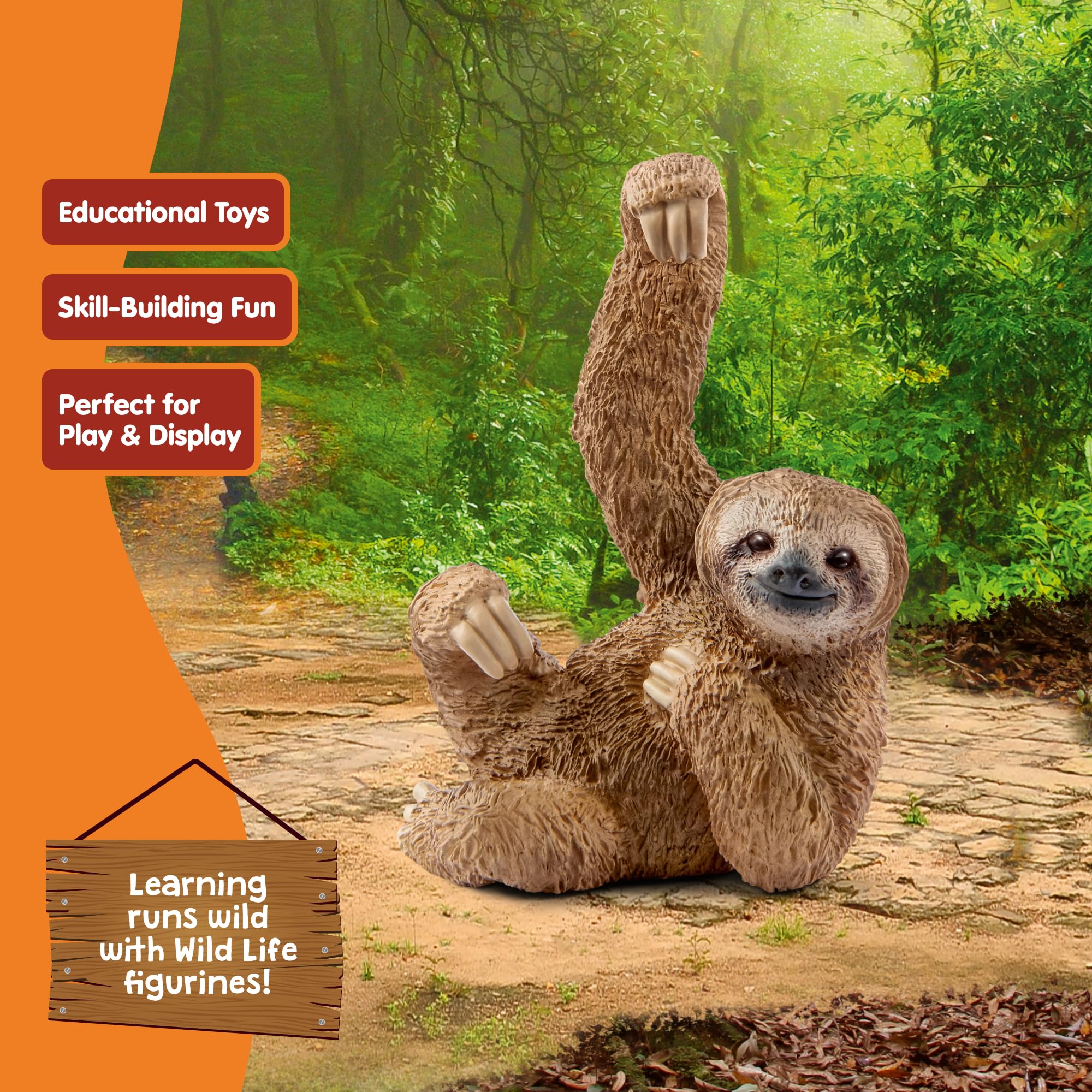 Schleich 14793 Wild Life Sloth Figurine - Realistic PVC Animal Model for Imaginative Play 7