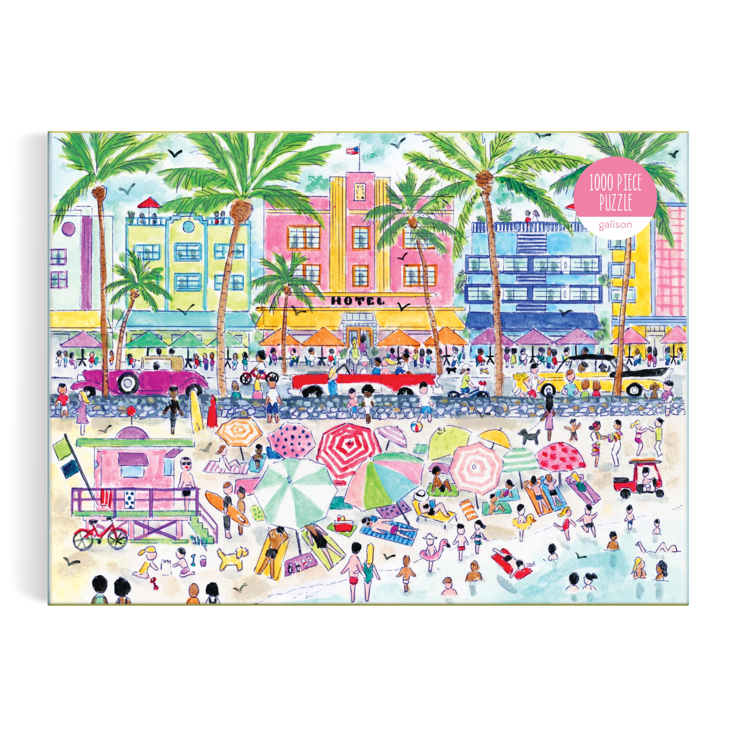 Galison Michael Storrings South Beach Miami Jigsaw Puzzle - 1000 Pieces