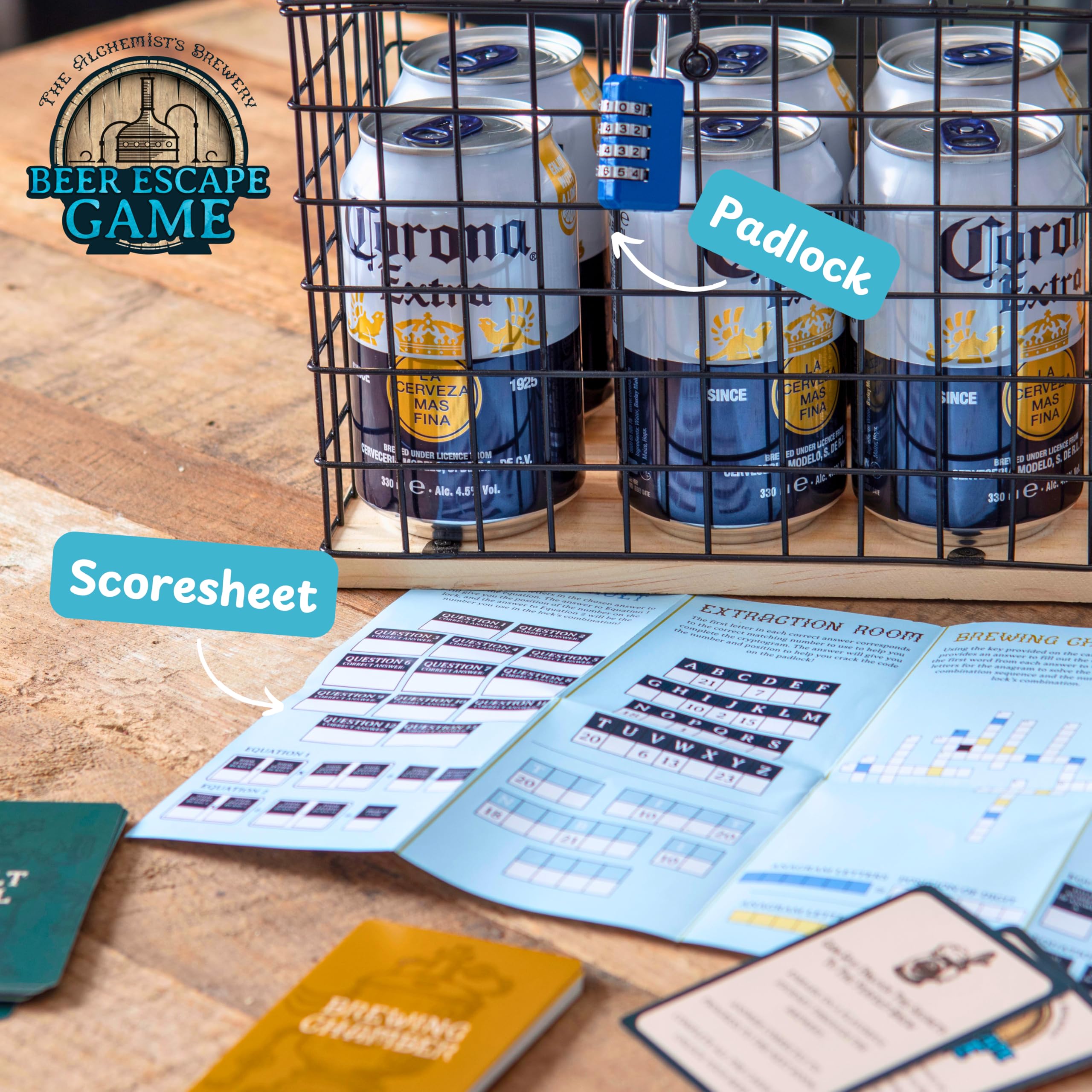 Boxer Gifts Beer Themed Escape Room Puzzle Game | 4+ Players | Metal Components