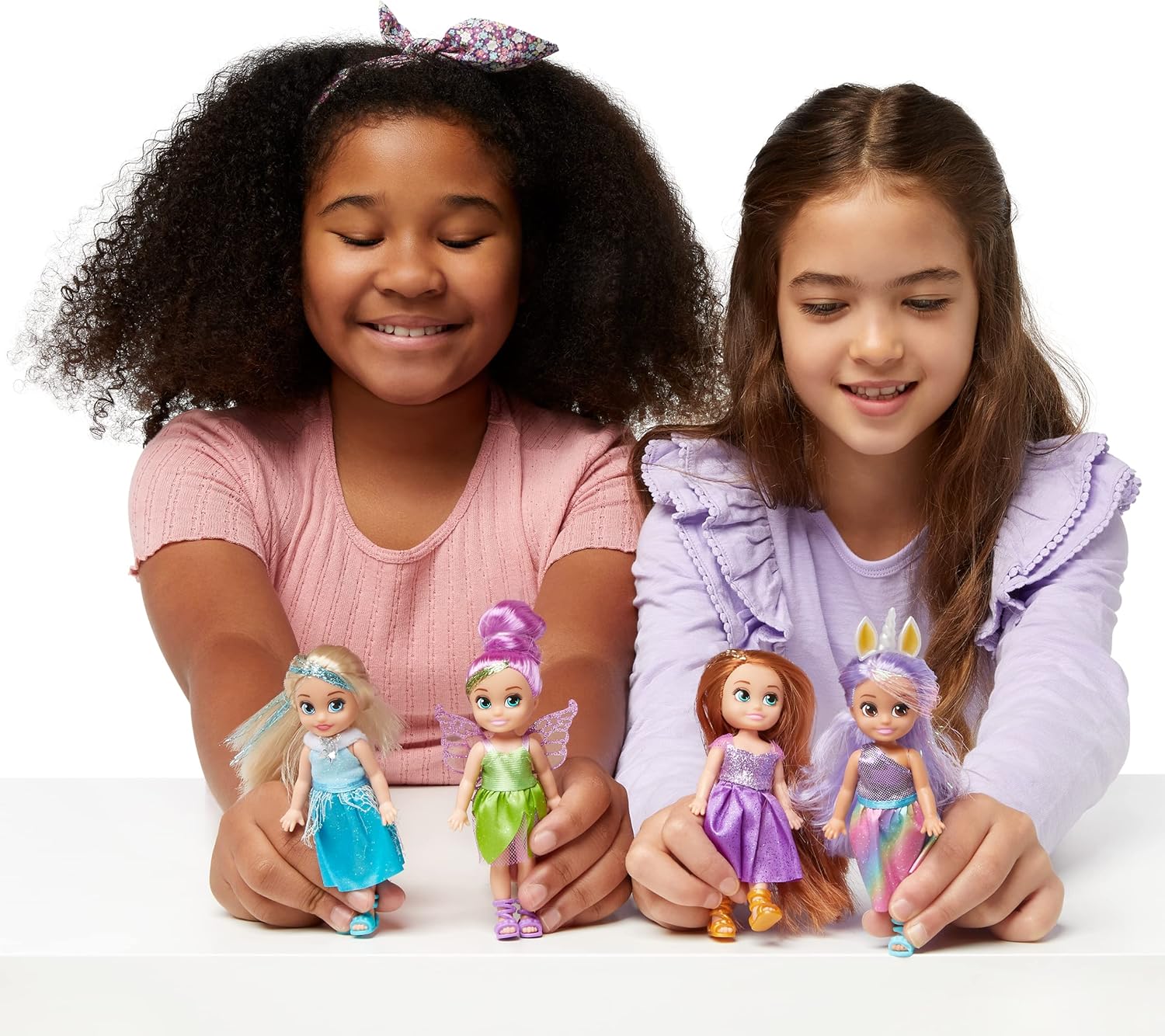 ZURU Sparkle Girlz Fantasy Little Friends Set of 10 Dolls - Sparkly Outfits & Brushable Hair 3