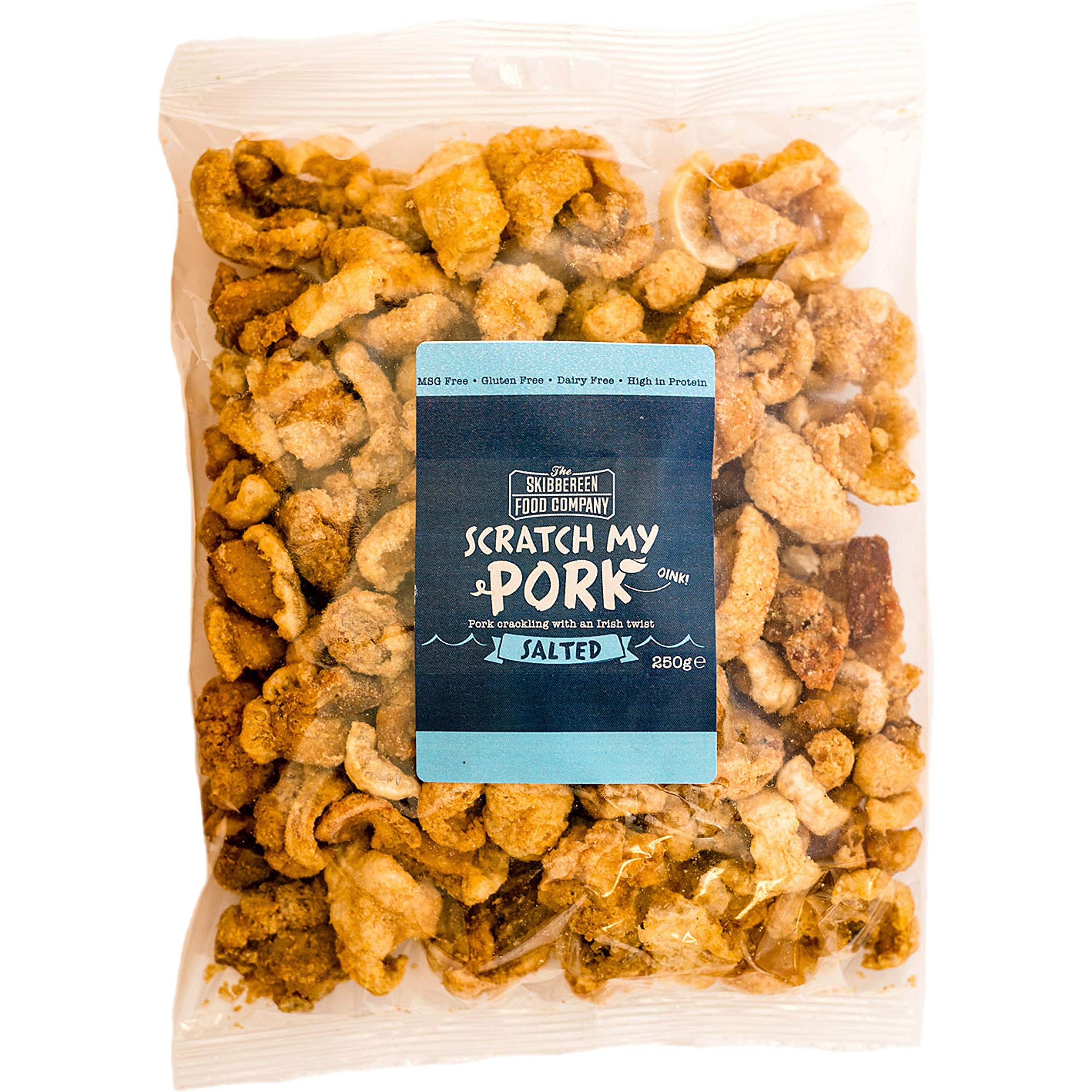 The Skibbereen Food Company Lightly Salted Pork Crackling - 250g Bulk Bag, Gluten Free, High Protein, Keto Friendly