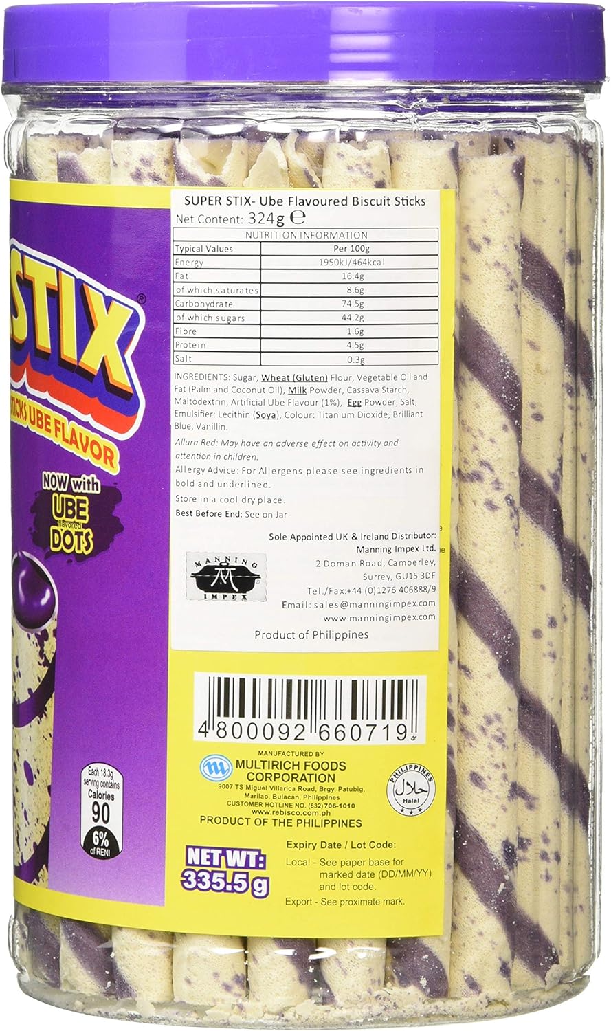 Super Stix Ube Flavour Wafer Stick with Super Dots 324g 5