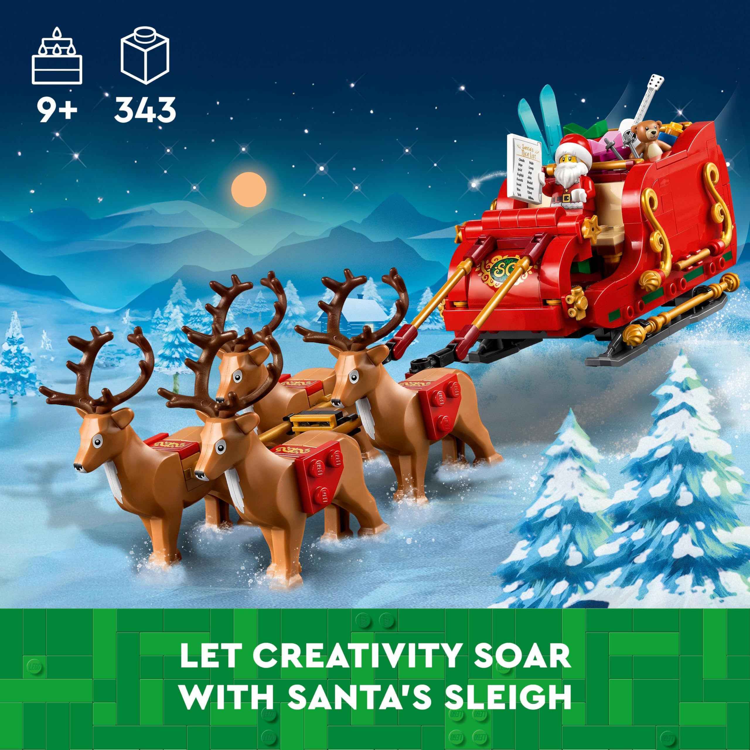 LEGO Santa's Sleigh Set 40499 - Building Toy for Kids 9+ 10