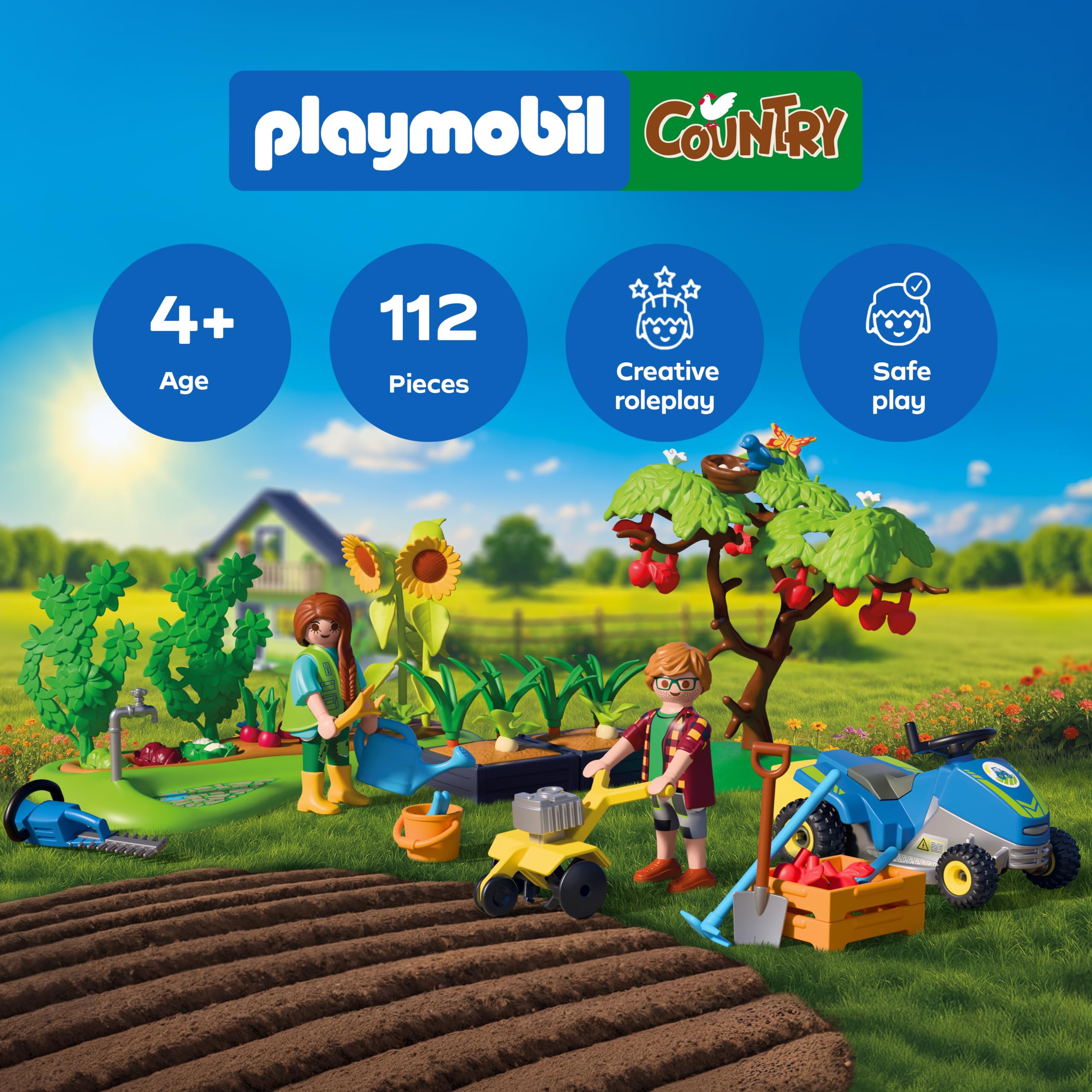 Playmobil Idyllic Vegetable Garden Playset - Includes Gardener Figures & Tools, Ages 4+ 2